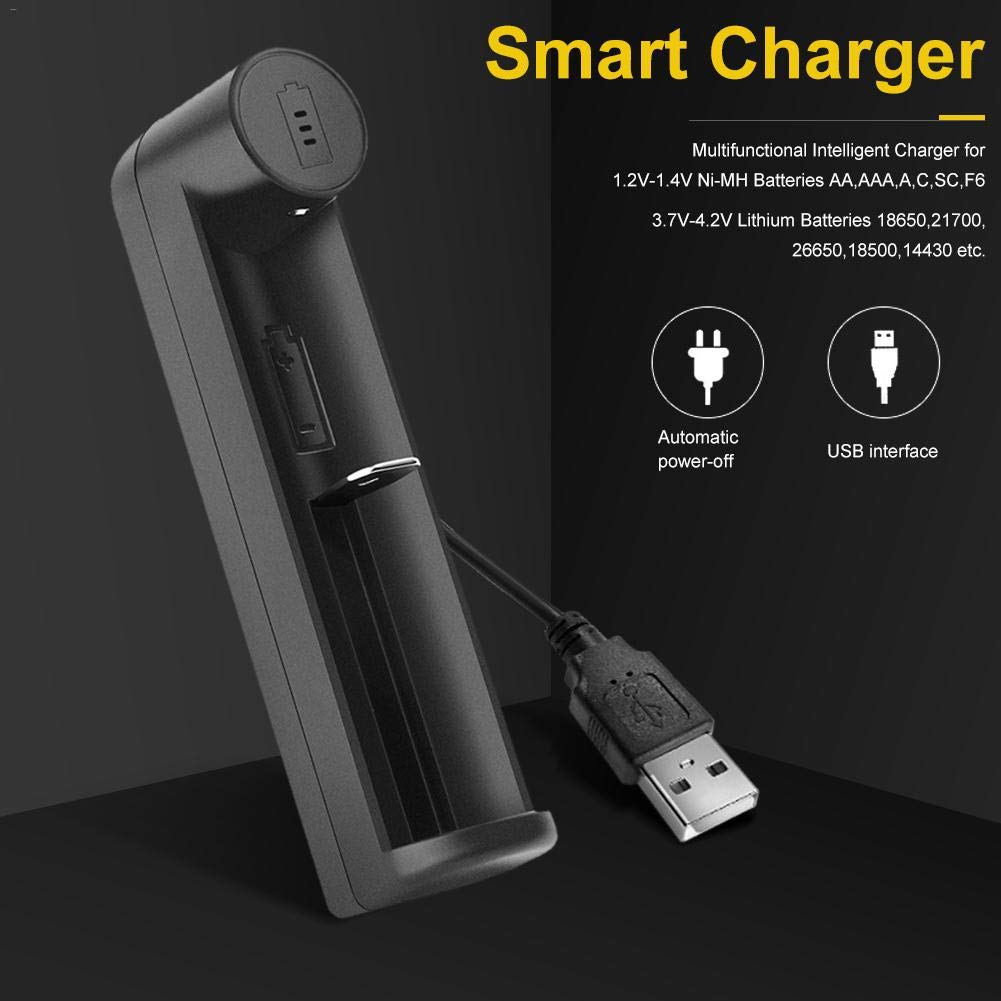 XOREA Universal 18650 26650 21700 18340 C1 Lithium Battery Charger - Fast Charging for Flashlights, Vape Mods, Power Tools & Electronic Devices