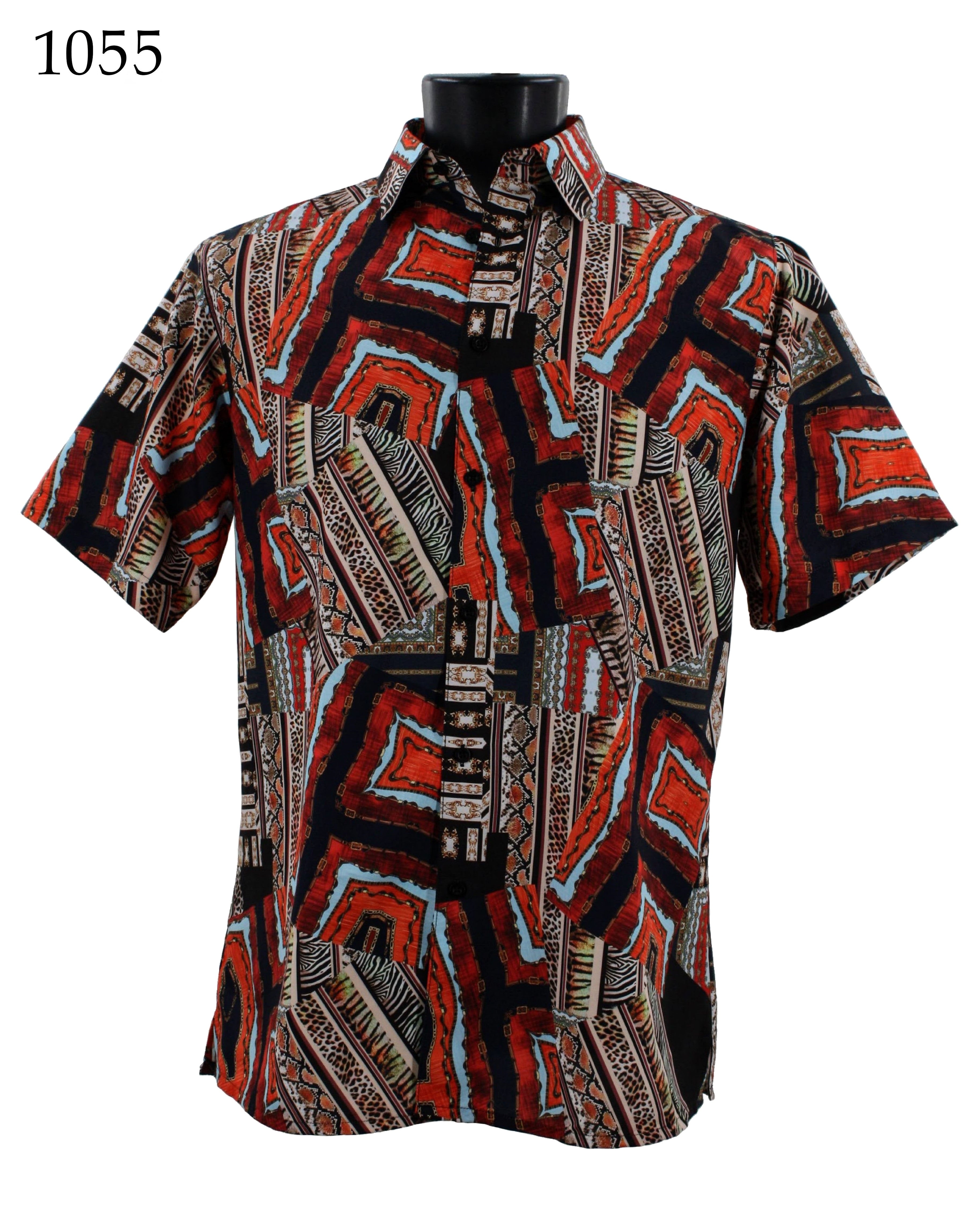 Bassiri Men's Short Sleeve Casual Shirt 1055 - Comfortable & Stylish for Office, Travel & Summer Outfits