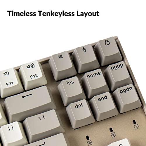 Keychron K8 Wireless Bluetooth Mechanical Gaming Keyboard - Tenkeyless Hot-Swappable 87 Keys for Mac & Windows, USB Wired with Blue Switches | Perfect for Office Work, Gaming & Programming