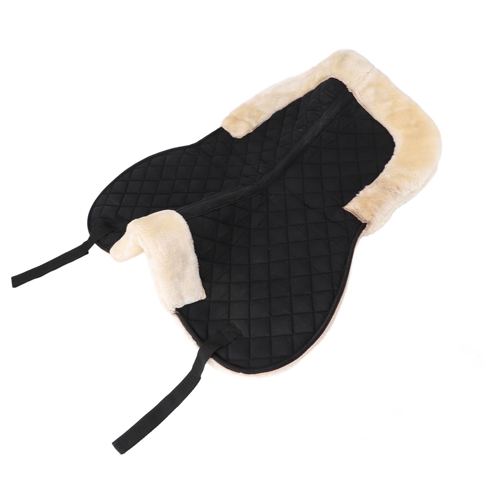 Shock Absorbing Half Saddle Pad - Breathable Polyester & Faux Wool Equestrian Riding Pad for Horses - Perfect for Trail Riding, Dressage & Jumping Training