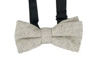 Cavani Light Grey Herringbone Tweed Bow Tie for Men - Classic Formal Necktie for Weddings, Parties & Business Events