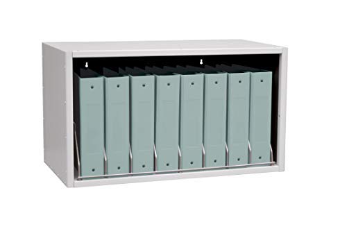 Omnimed 266008_010_2021 Wall Mounted Home Office Overhead Binder Storage Cabinet, Light Gray - Perfect for Organizing Files, Documents & Office Supplies in Small Spaces
