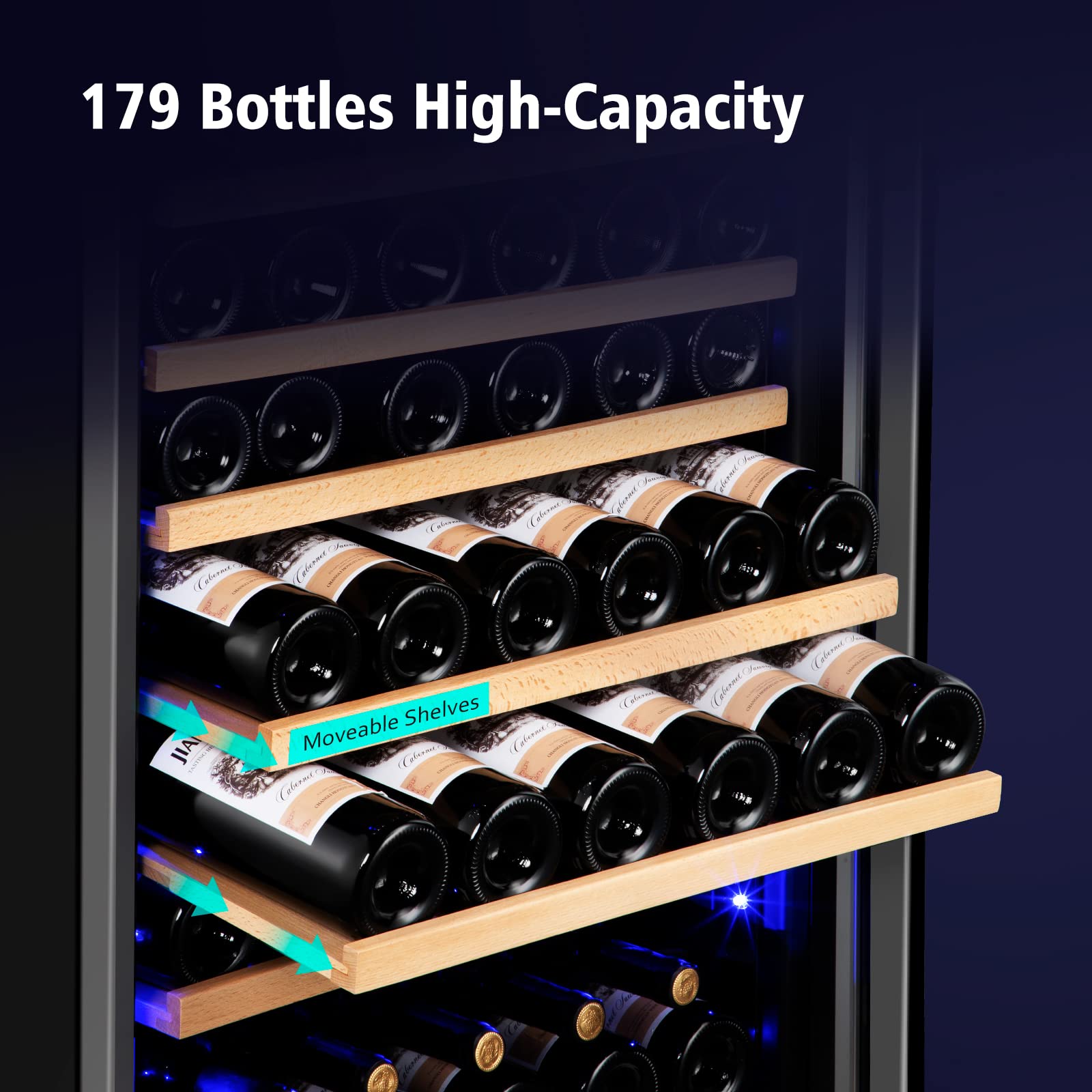 179 Bottle Wine Cooler Refrigerator - Professional Wine Fridge with Powerful Compressor, Ultra Quiet Operation & Elegant Design - Perfect for Wine Cellars, Restaurants, Bars and Home Wine Storage