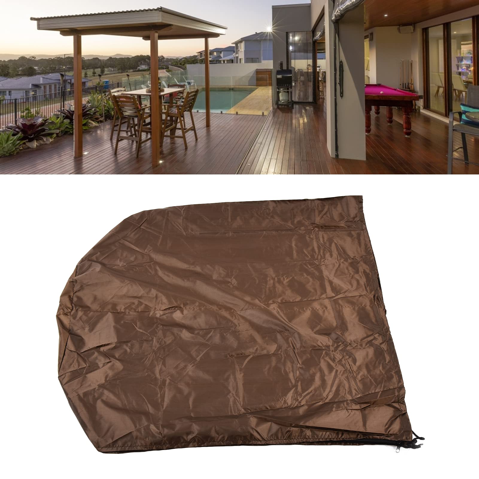 Waterproof Sunproof Outdoor Patio Heater Cover - Dustproof Garden Heater Protector for Courtyard, Terrace & Backyard (Coffee Brown) - Perfect for Winter Storage & All-Weather Protection