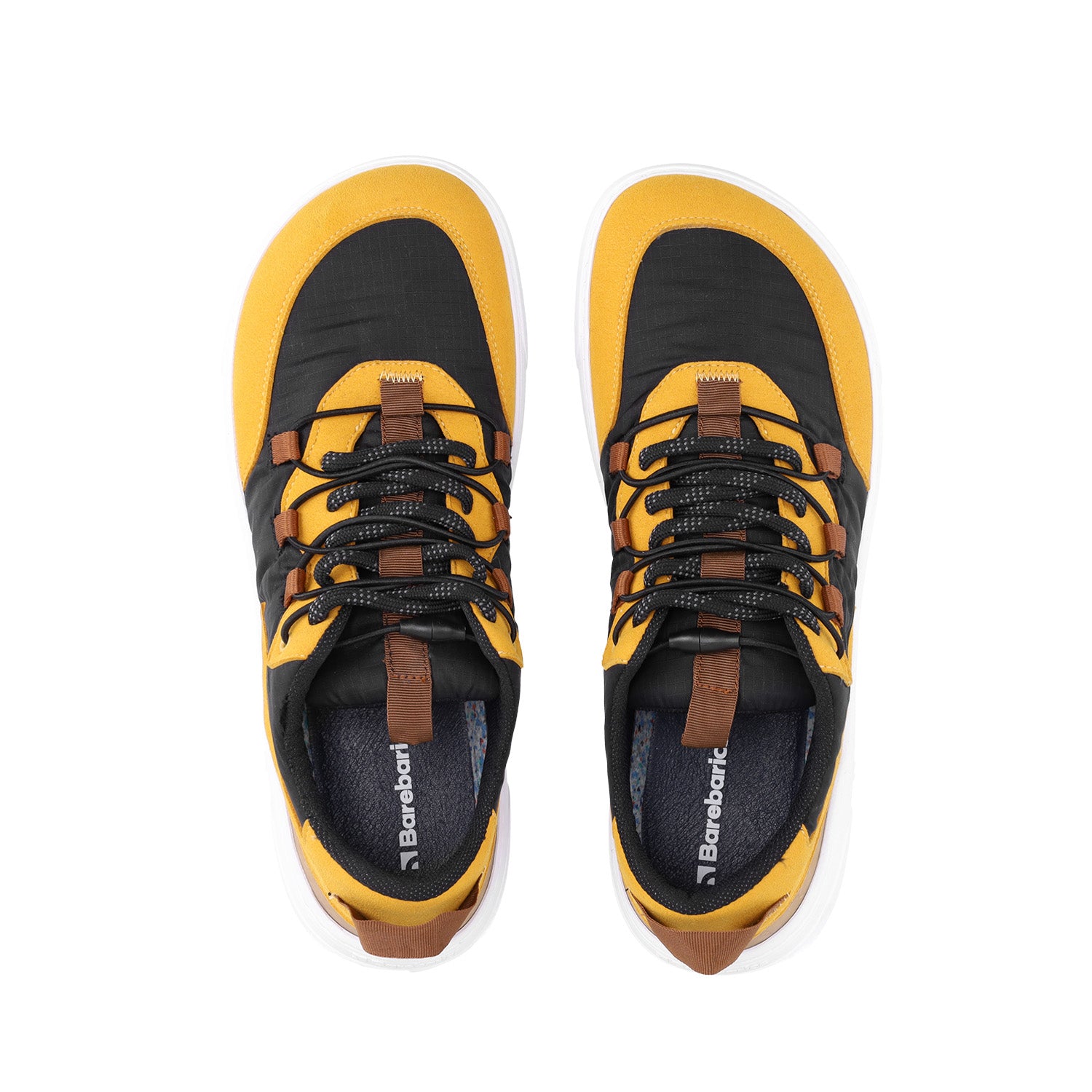 Barebarics Revive Barefoot Sneakers for Women - Golden Yellow & Black | Minimalist Running Shoes for Trail, Gym & Everyday Comfort