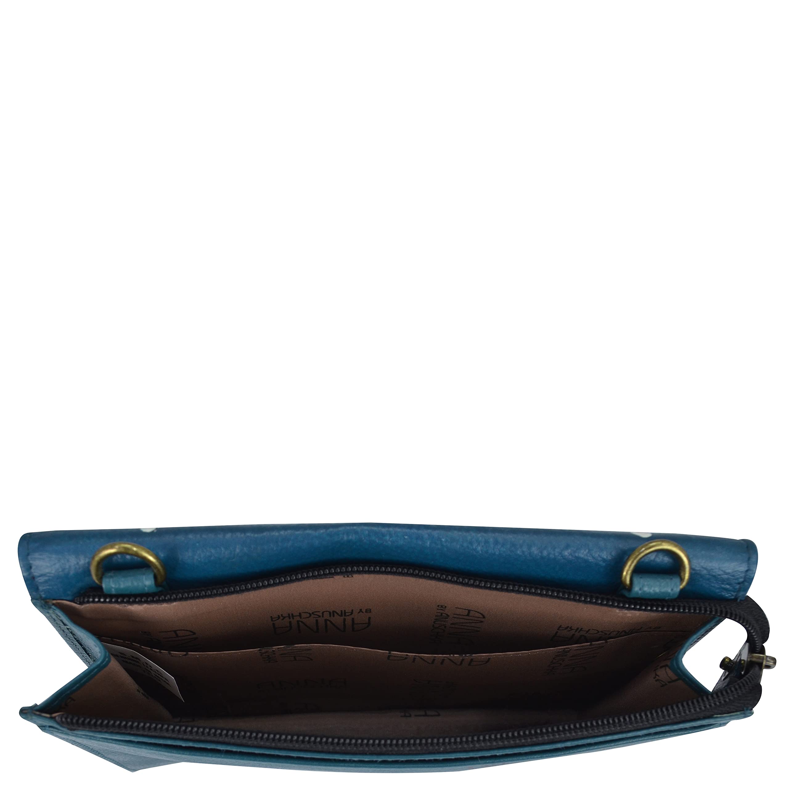 Anna by Anuschka Women's Hand-Painted Genuine Leather 4-in-1 Multi-Functional Bag - Crossbody, Belt Bag, Clutch & Wristlet Purse for Travel, Shopping & Evening Events