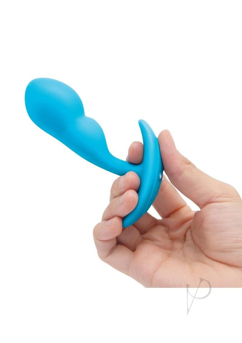 B Vibe P-Spot Rechargeable Silicone Snug Plug with Wireless Remote Control - 95g Blue - Perfect for Couples Play & Solo Pleasure