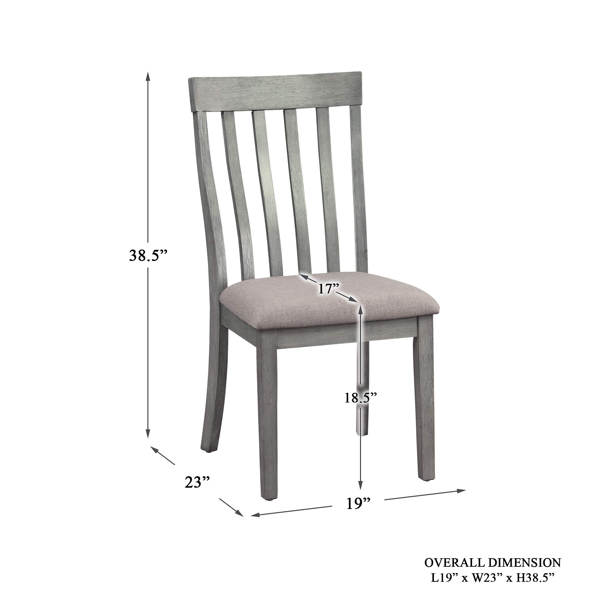 Homelegance Blair Slat Back Dining Chairs, Set of 2, Gray - Modern Kitchen & Dining Room Furniture for Small Spaces
