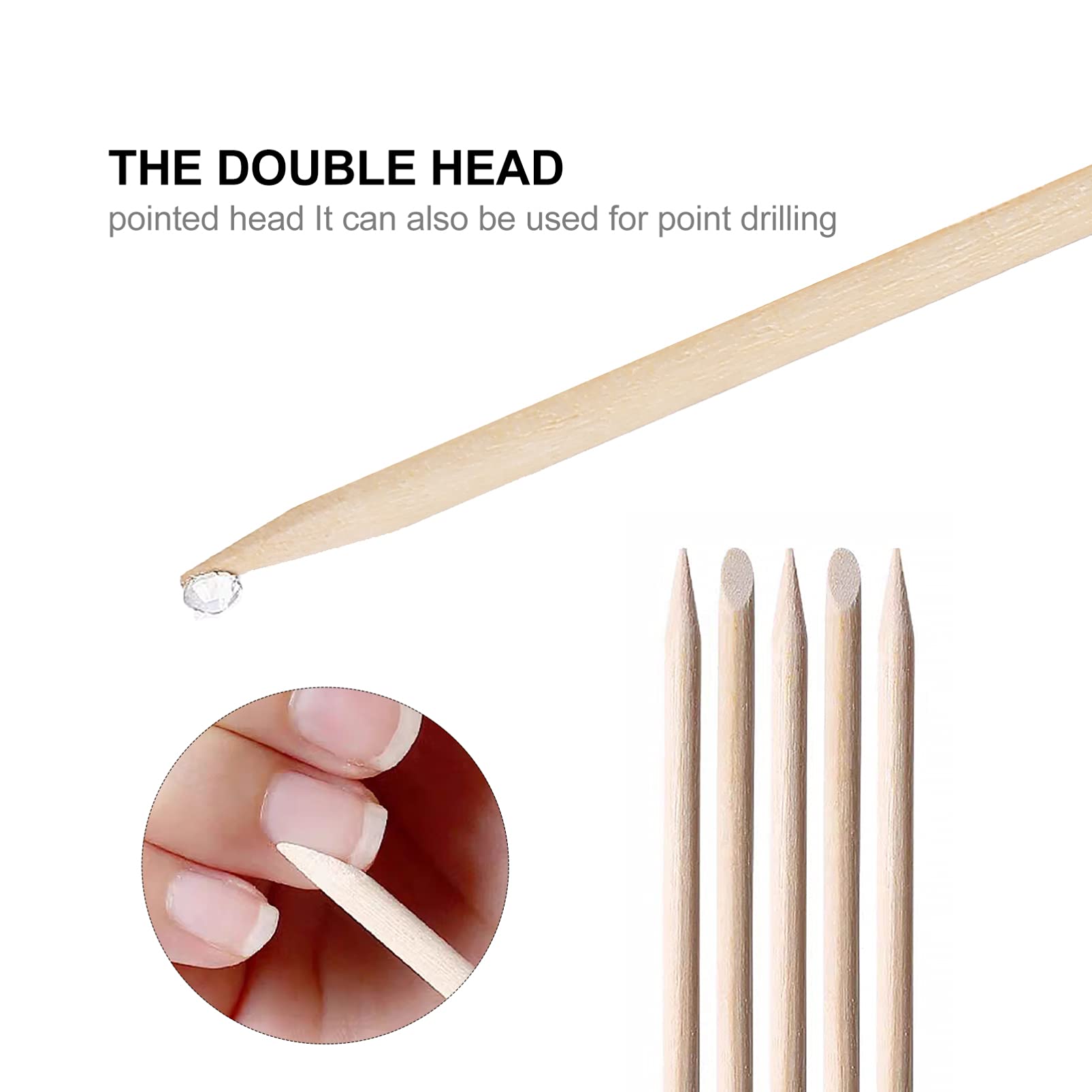 200pcs Orange Wooden Nail Sticks for Manicure & Nail Art - Professional Manicure Tools & Accessories for Salon, Home, and DIY Nail Care