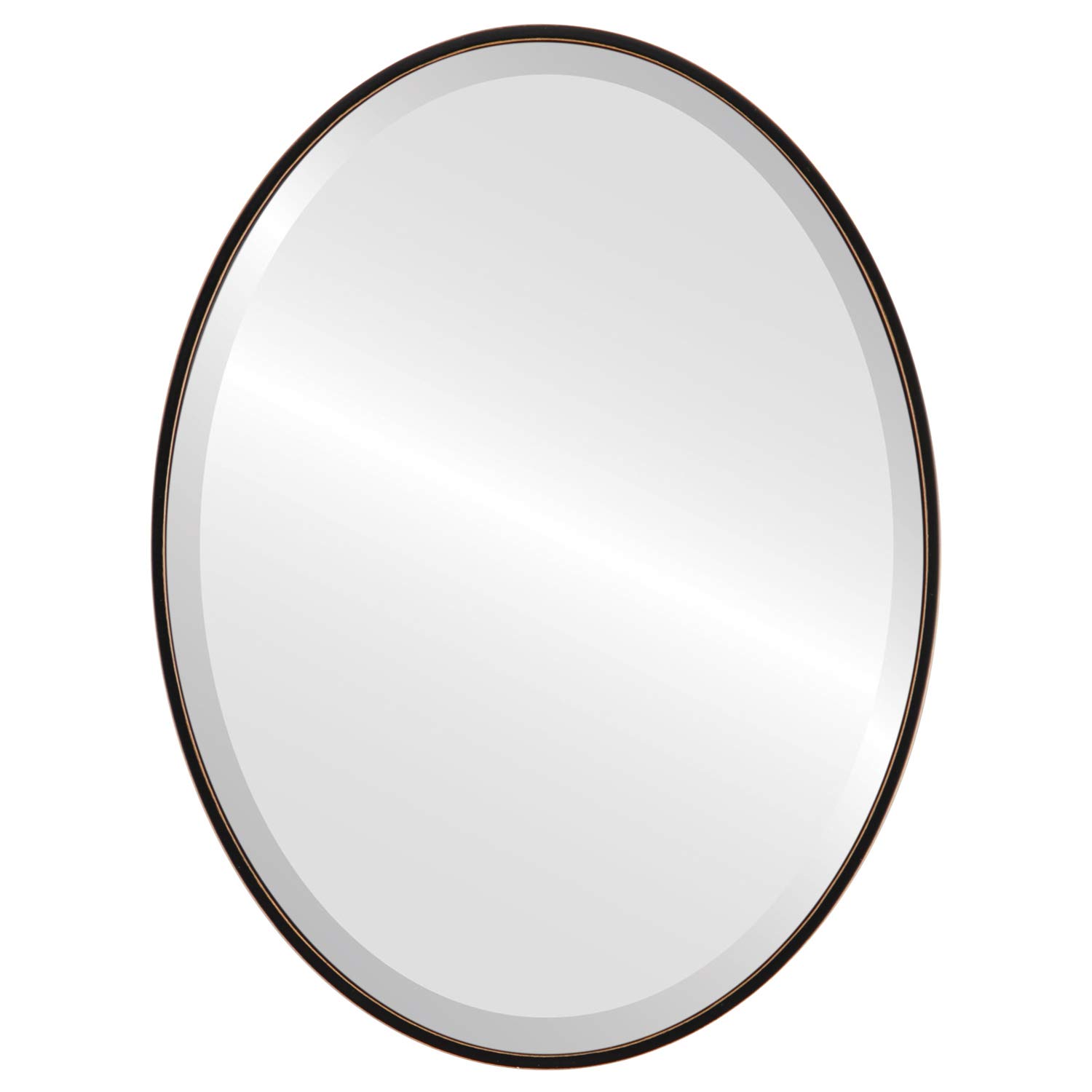 OVALCREST - 16.6x20.6 Inch Black Wooden Beveled Wall Mirror - Modern Singapore Style Home Decor for Bathroom, Vanity, Bedroom & Living Room - Perfect for Hallway Accent & Makeup Area