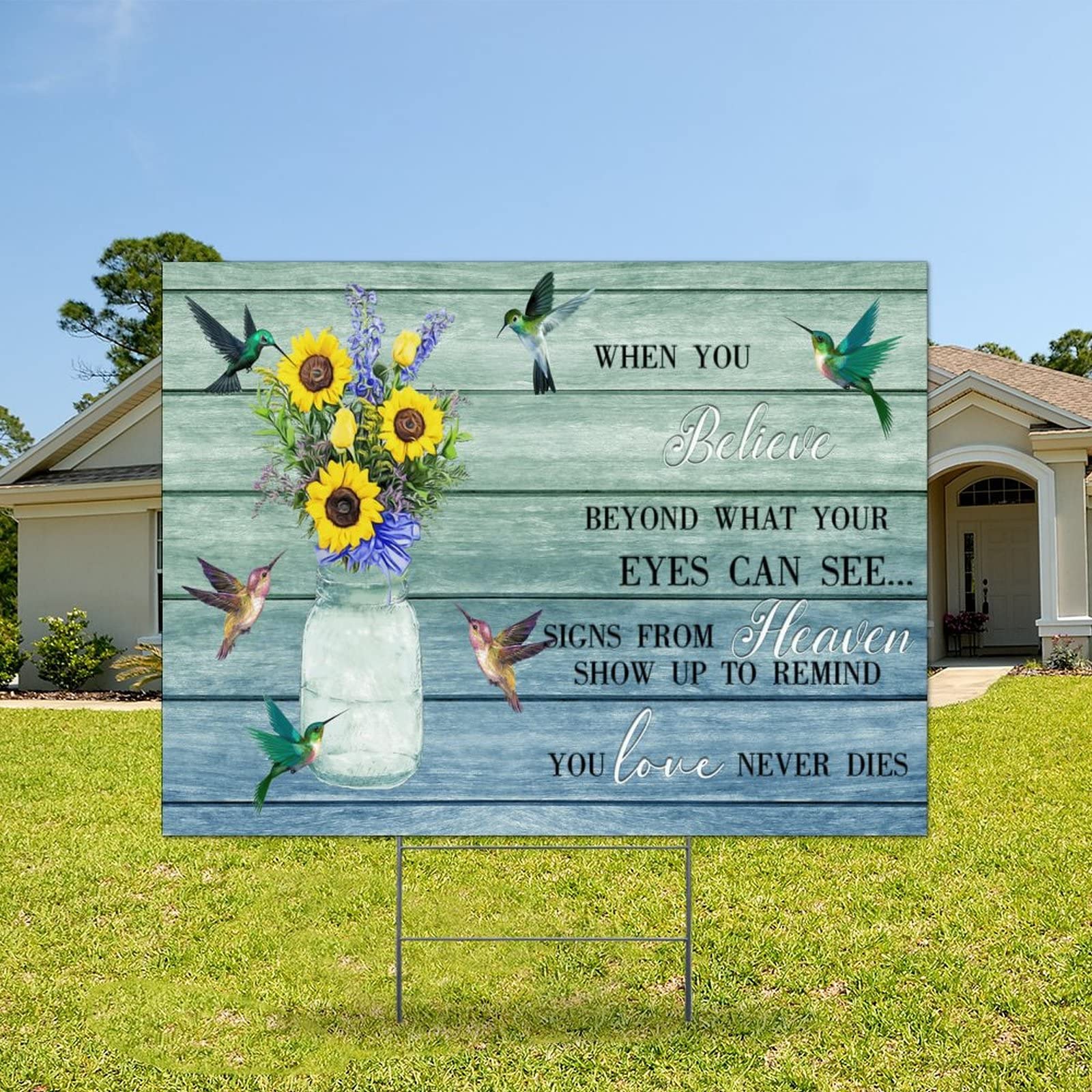 Butterfly Sunflower Yard Sign - Weather-Resistant Outdoor Decor for Garden & Holidays
