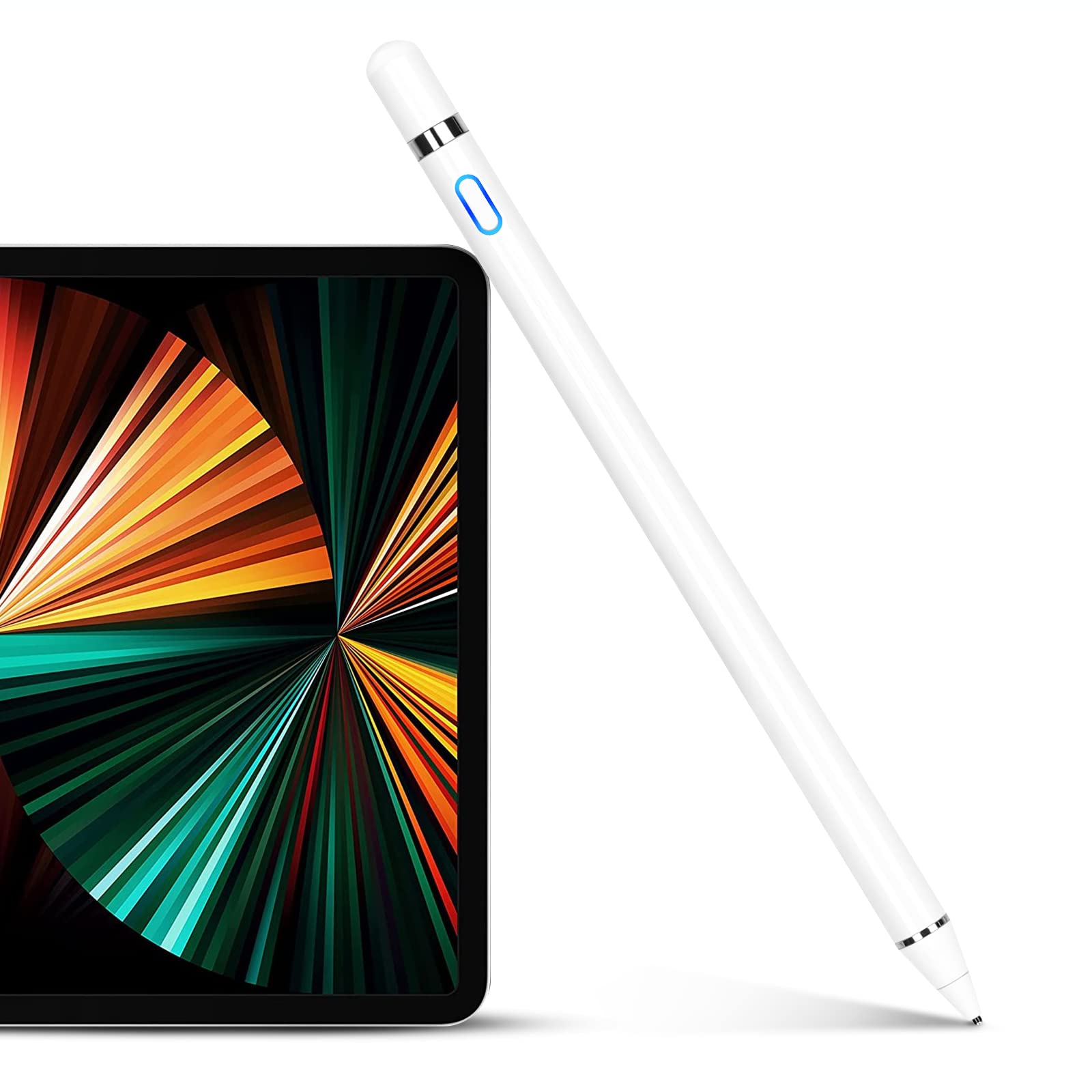 Rechargeable Active Stylus Pen for iPad & Tablets - Fine Point Digital Pencil Compatible with Jolla, Capacitive Touch Screens (Perfect for Drawing, Note-Taking & Professional Use)