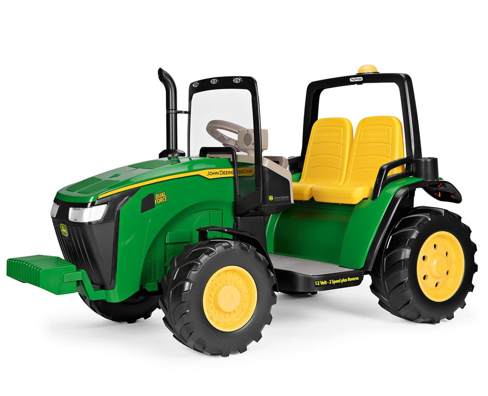John Deere Dual Force 12V Kids Ride-On Tractor Toy by Peg Perego - High Performance Battery-Powered Green Tractor for Outdoor Play & Yard Fun