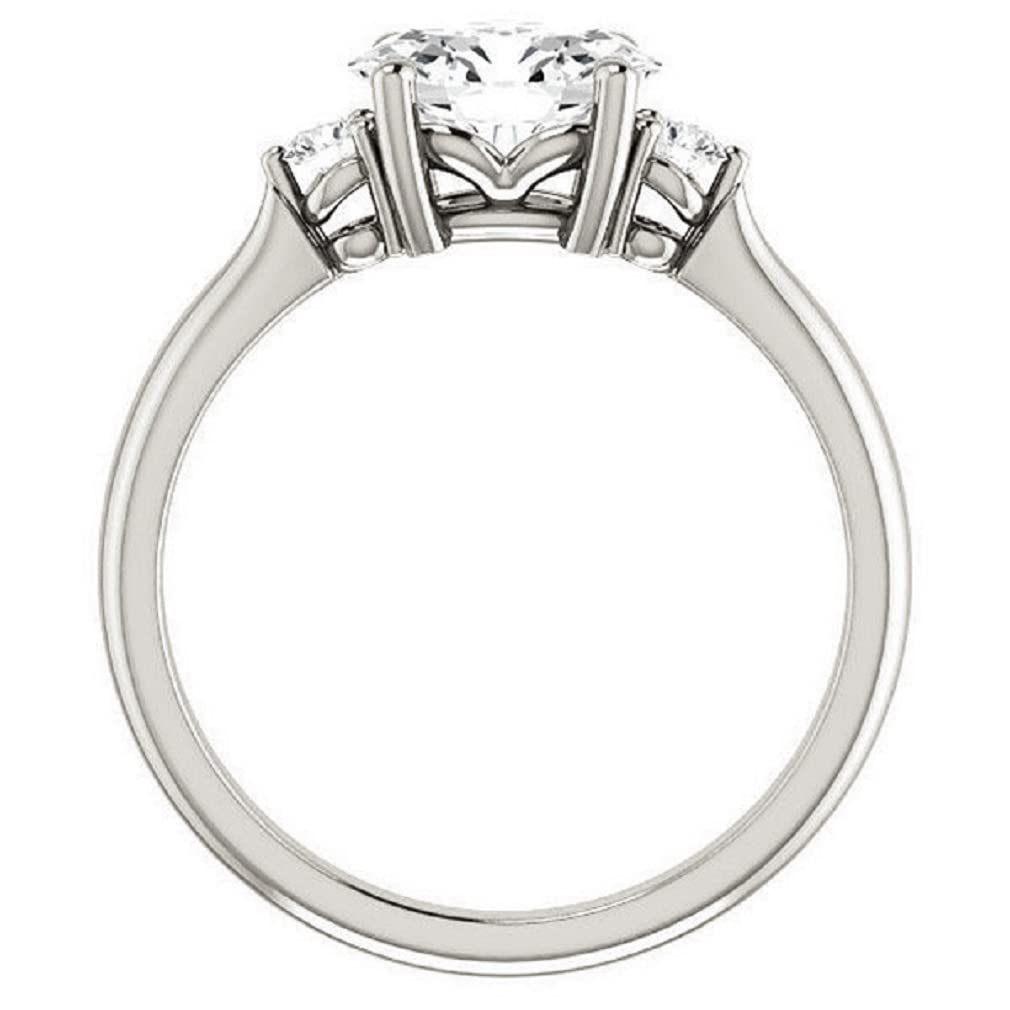 10K Solid White Gold Handmade Engagement Ring - 1 CT Oval Cut Moissanite Diamond Solitaire Wedding Band for Women - Perfect for Proposals, Anniversaries & Bridal Jewelry Gifts