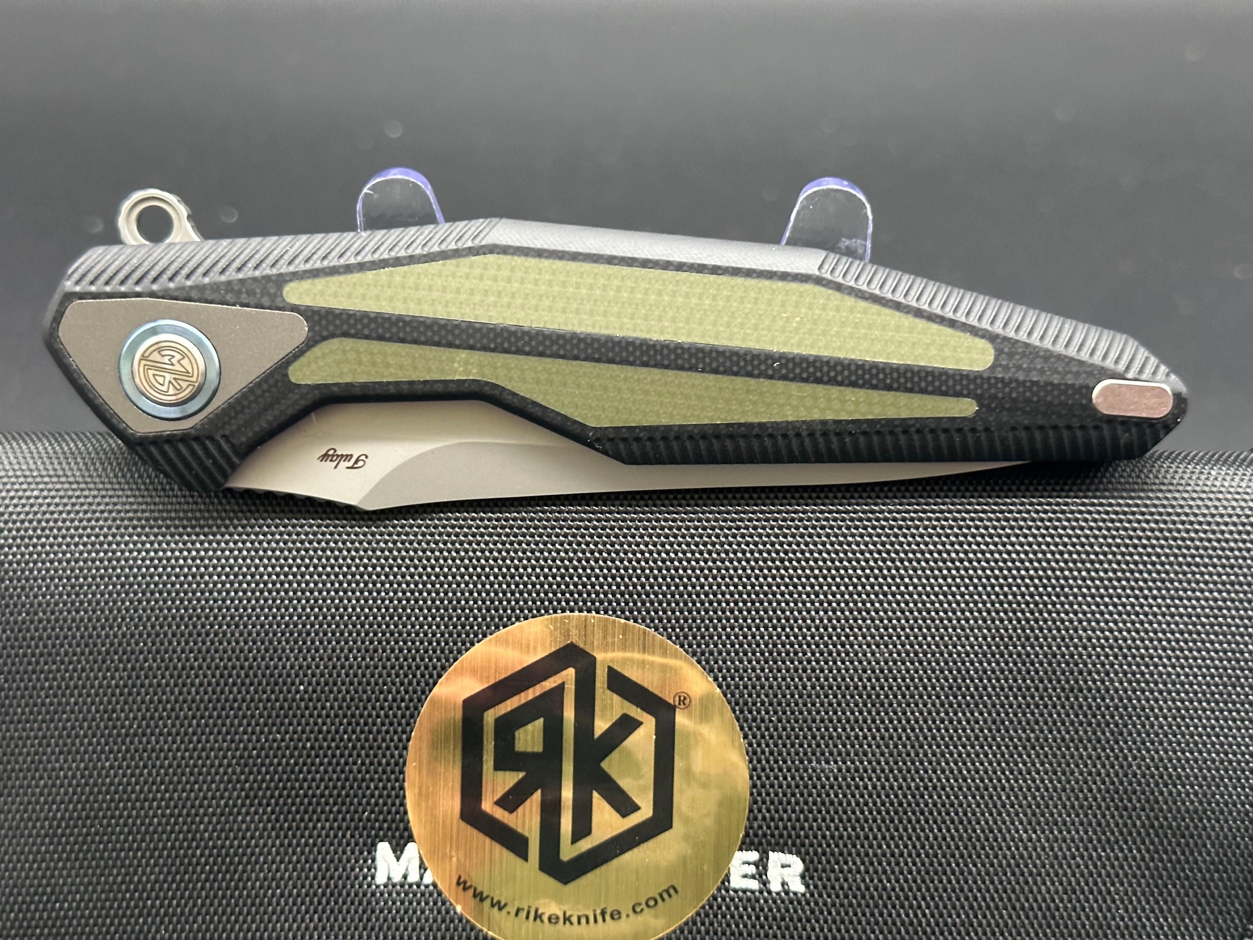 Rike Tulay Integral Folding Knife - Black/Green G10 Handle - EDC, Outdoor, Camping, Survival Gear