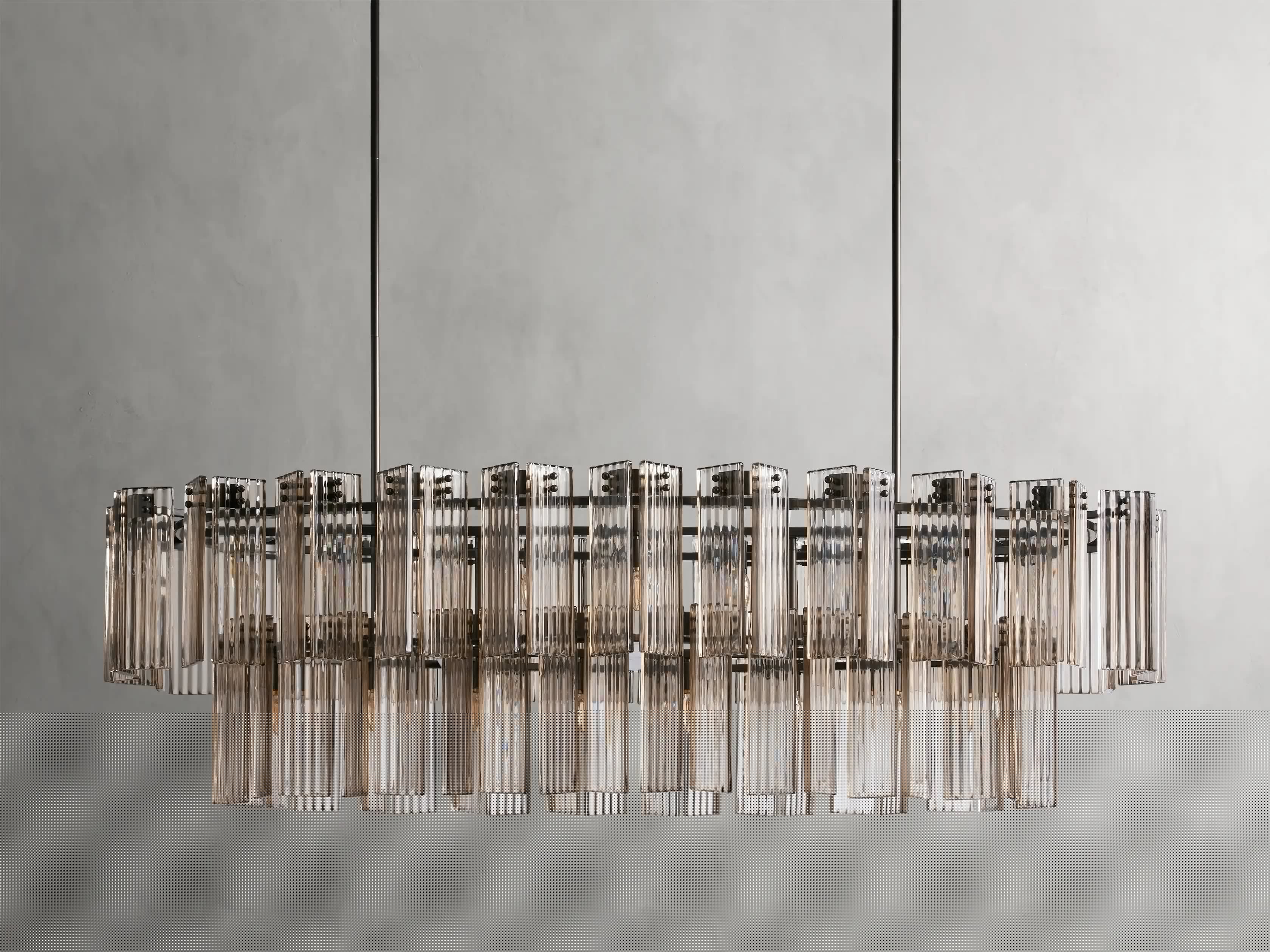 Delsie Oval Chandelier 51'' 63'' 72'' - Modern Crystal Ceiling Light Fixture for Dining Room, Living Room & Bedroom Lighting
