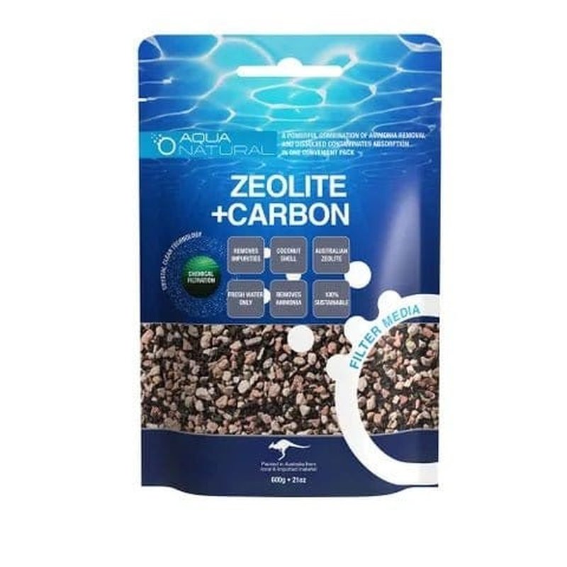 Premium Aqua Natural Zeolite & Activated Carbon Water Filter Media - 600g for Aquarium, Fish Tank, Pond & Hydroponics - Removes Toxins, Odors & Improves Water Clarity
