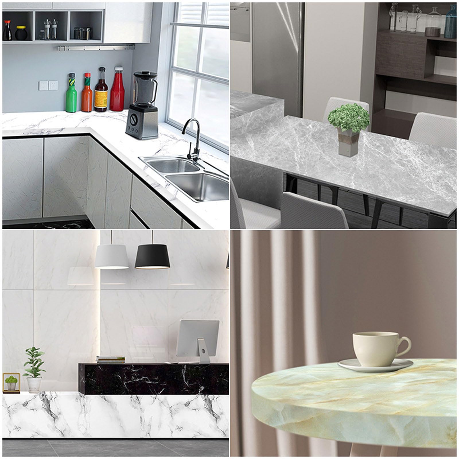 16.4 Feet/5m Self-Adhesive Marble Contact Paper - Peel and Stick Wallpaper for Kitchen Countertops, Shelves, Cabinets & Drawers - Removable Decorative Vinyl (23.6
