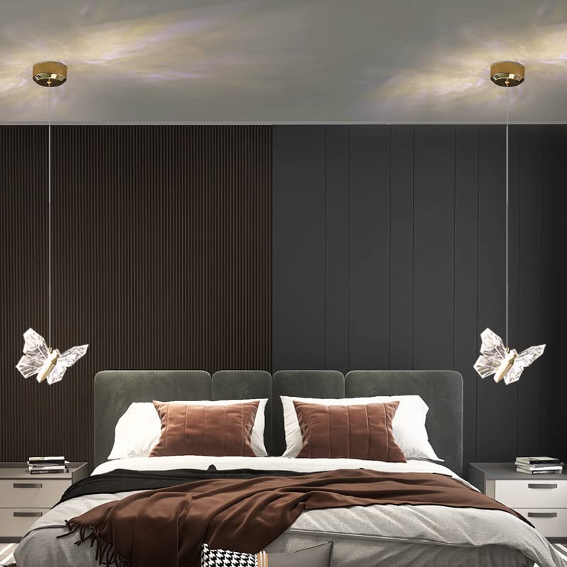 Stylish CITRA LED Gold Butterfly Pendant Light Fixture - Warm White Lighting for Bedroom, Living Room & Dining Room Decor