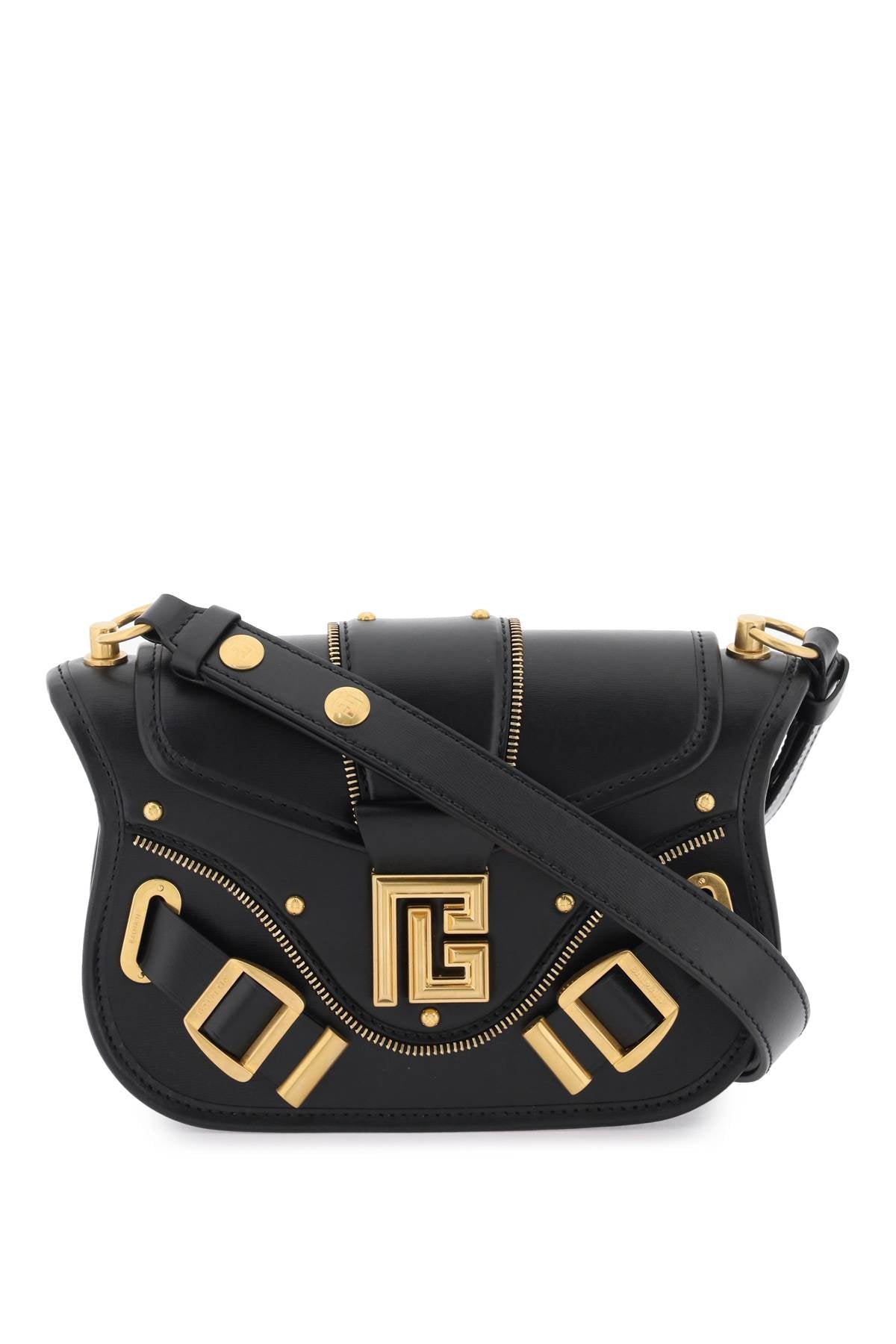 Balmain Leather 'Blaze' Bag with Monogram Buckle - Luxury Designer Handbag for Women, Perfect for Evening Parties & Special Occasions