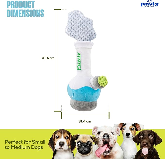 Durable Bong Puff Dog Chew Toy for Aggressive Chewers - Interactive Play & Dental Health for Medium & Large Dogs - Perfect for Indoor & Outdoor Fetch Games