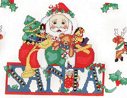 Bucilla Armful of Joy Counted Cross Stitch Christmas Tree Skirt Kit 83242 - DIY Holiday Decoration for Festive Home Decor