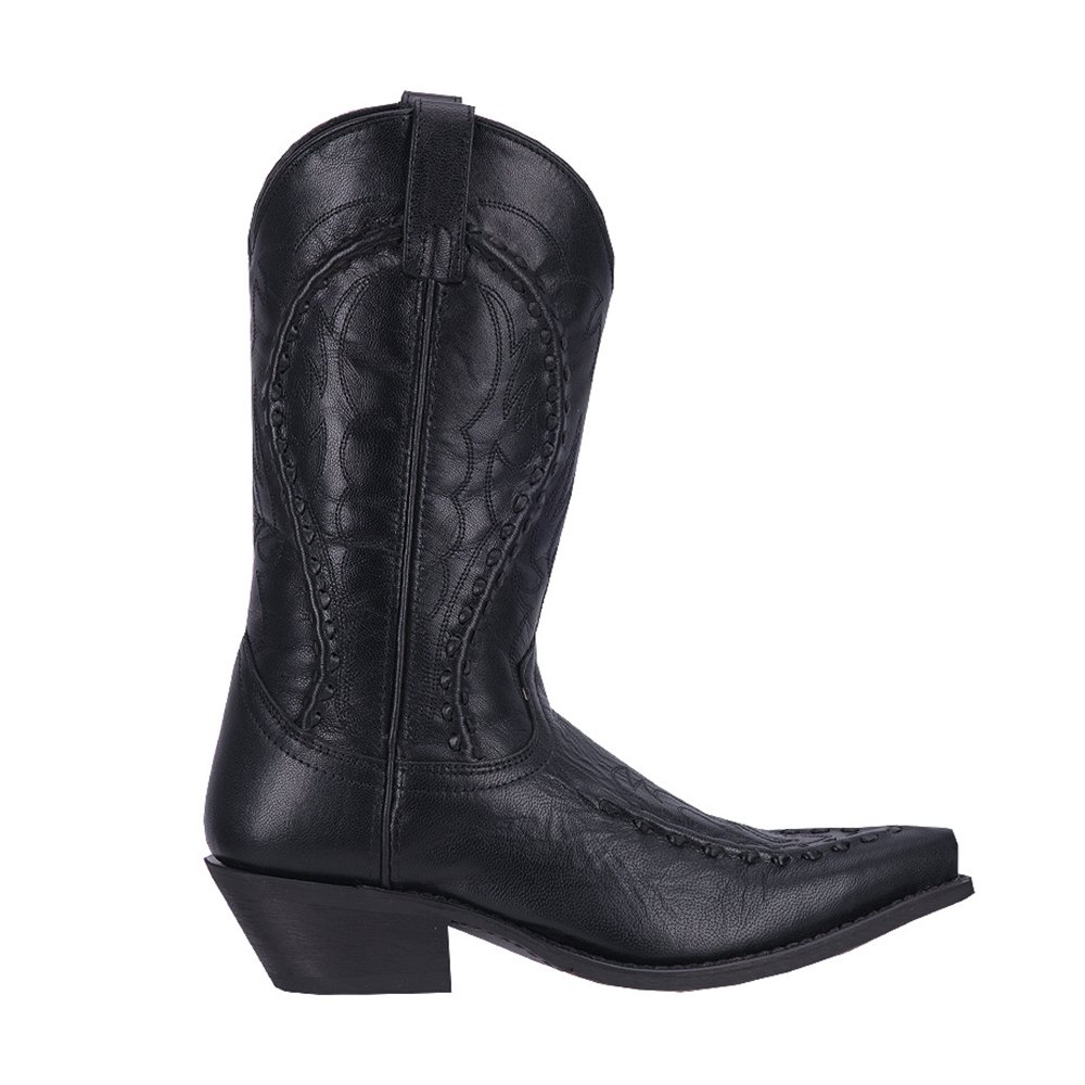Laredo Men's Laramie Snip Toe Dress Boots - Mid Calf Western Cowboy Boots for Men in Black | Perfect for Country Dancing, Rodeos & Formal Occasions