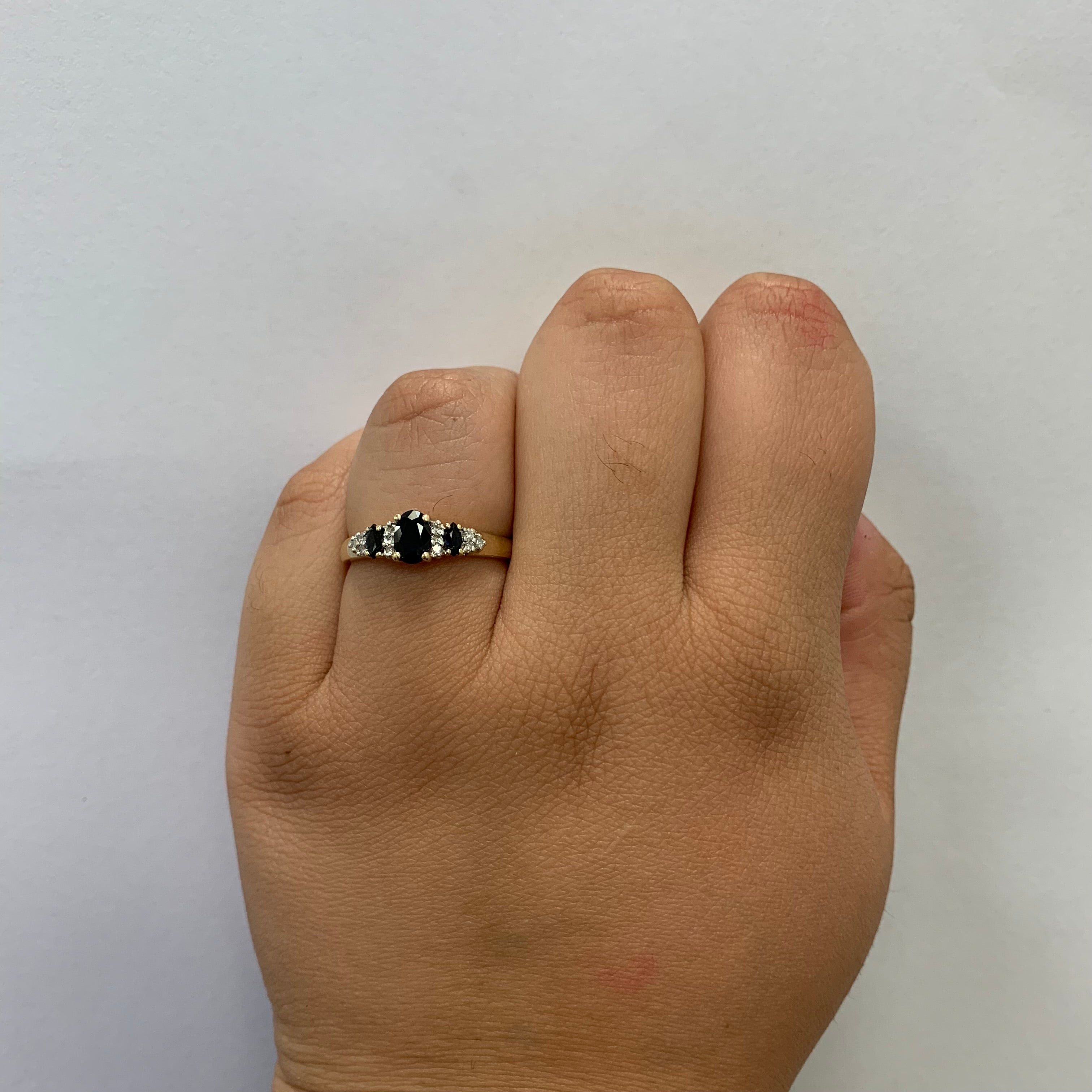 Exquisite 0.75ctw Sapphire & Diamond Ring with 0.05ctw Diamonds - Size 9.25 | Elegant Engagement, Anniversary or Gift Jewelry for Women