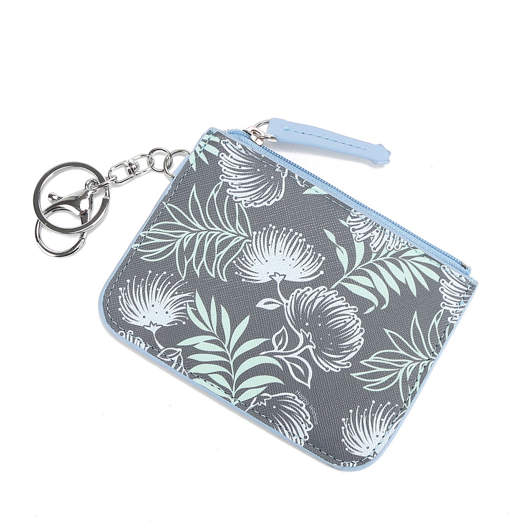 May Lehua Grey Card Holder - Slim RFID Blocking Wallet for Credit Cards & ID - Perfect for Travel, Business, and Everyday Use