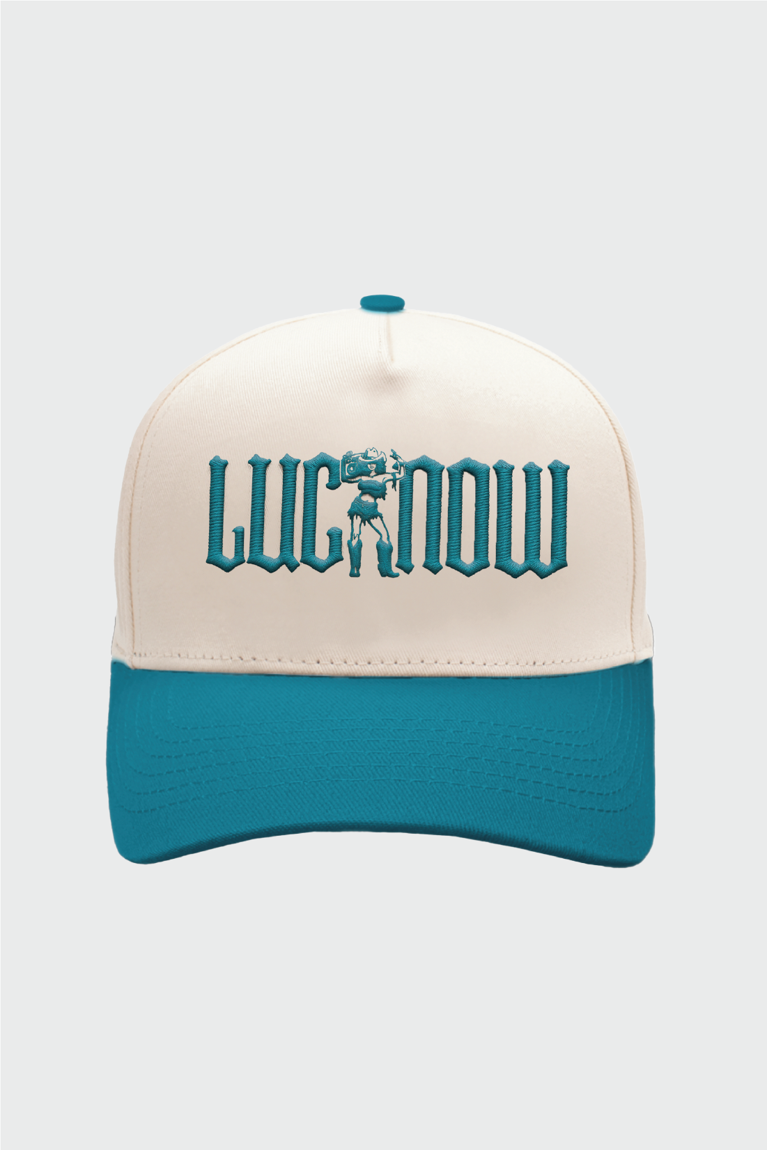 Lucknow Festival Snapback Hat - Teal & Cream Color Adjustable Baseball Cap for Men & Women - Perfect for Festivals, Sports, and Casual Wear