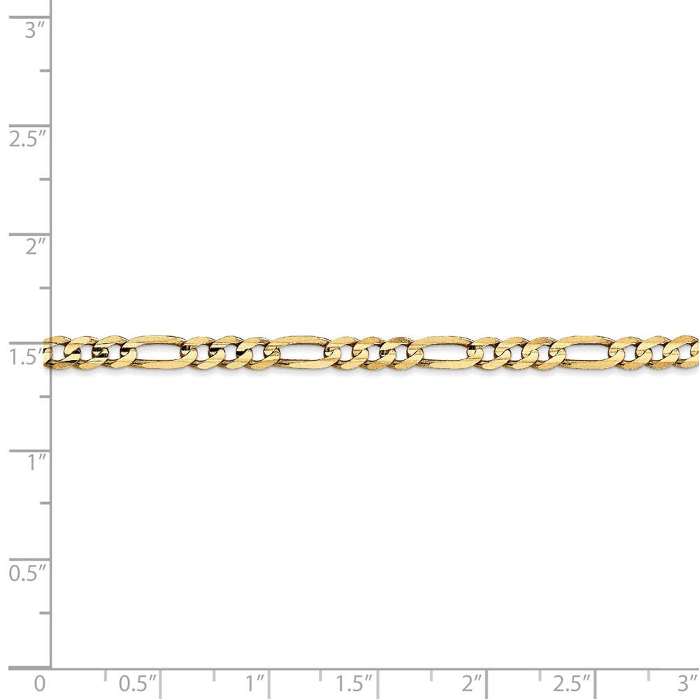 The Black Bow 4mm 14k Yellow Gold Open Concave Figaro Chain Necklace - Perfect for Elegant Evening Events and Stylish Everyday Wear