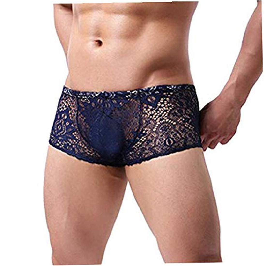 Sexy Lace Boxer Briefs for Men - Sheer See-Through Underwear Lingerie in Sizes M L XL - Perfect for Romantic Nights & Sensual Occasions