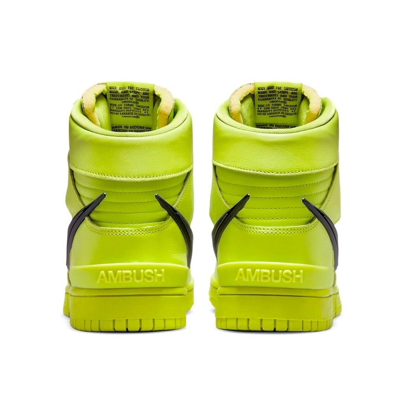 Nike x Ambush Dunk High Sneakers - Atomic Green, Black & Flash Lime Colorway | Men's & Women's Basketball Shoes for Streetwear & Casual Wear