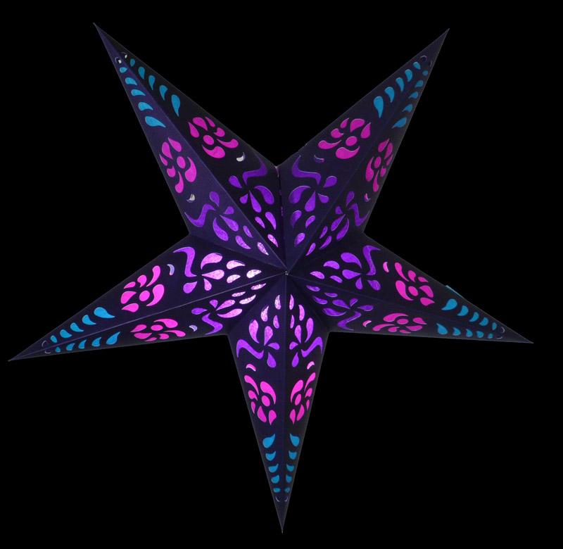 24-Pack Purple Punch Paper Star Lanterns - Chinese Style Hanging Decorations for Wedding, Party & Home Celebration - Perfect for Indoor/Outdoor Events & Festival Lighting