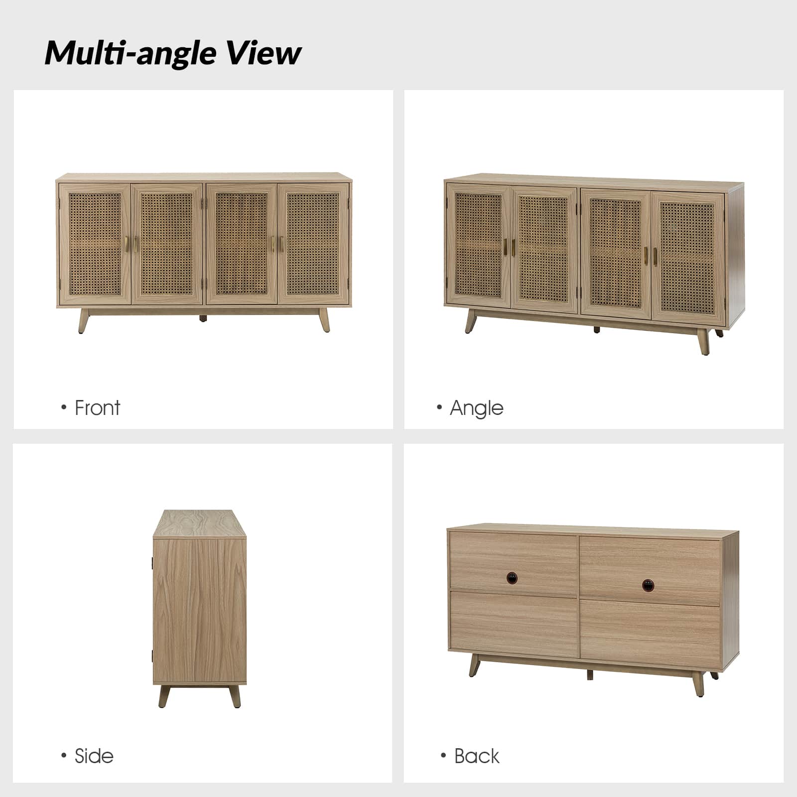 65 Inch TV Stand Console Table with Storage - Modern Entertainment Center for Living Room, Bedroom & Home Theater