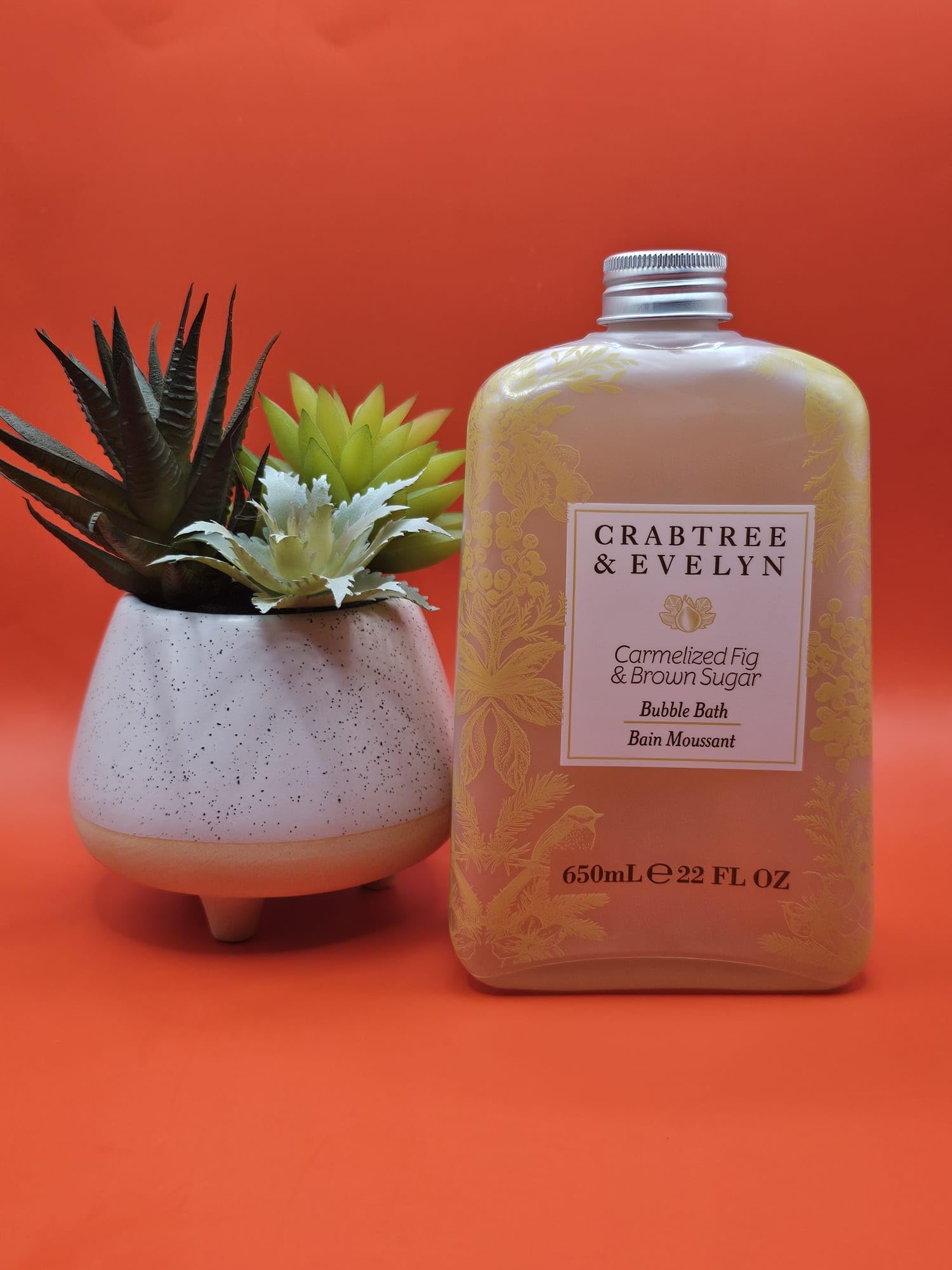 Crabtree & Evelyn Caramelized Fig & Brown Sugar Bubble Bath - 22 Fl Oz Luxurious Bath Soak for Relaxation & Self-Care