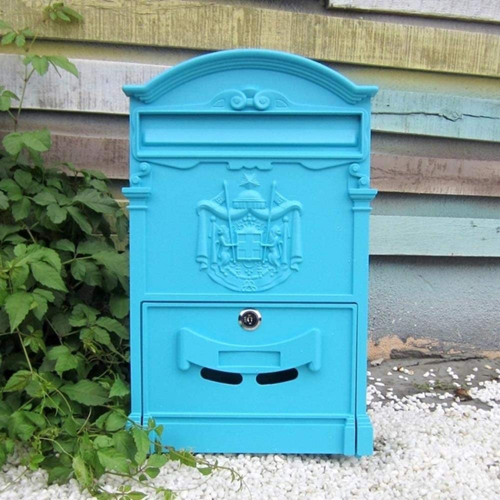 Waterproof Wall Mounted Mailbox with Lock - Retro Style Letter Box for Home & Office - Secure Outdoor Postbox for Letters & Packages (Color: B) - Perfect for Apartments, Houses, and Commercial Buildings