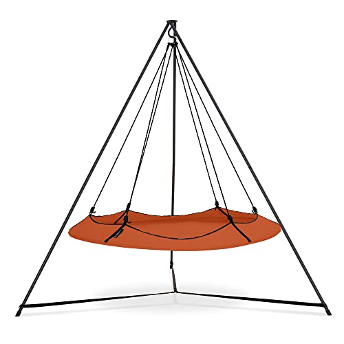 Terracotta Hangout Pod & Black Stand Set