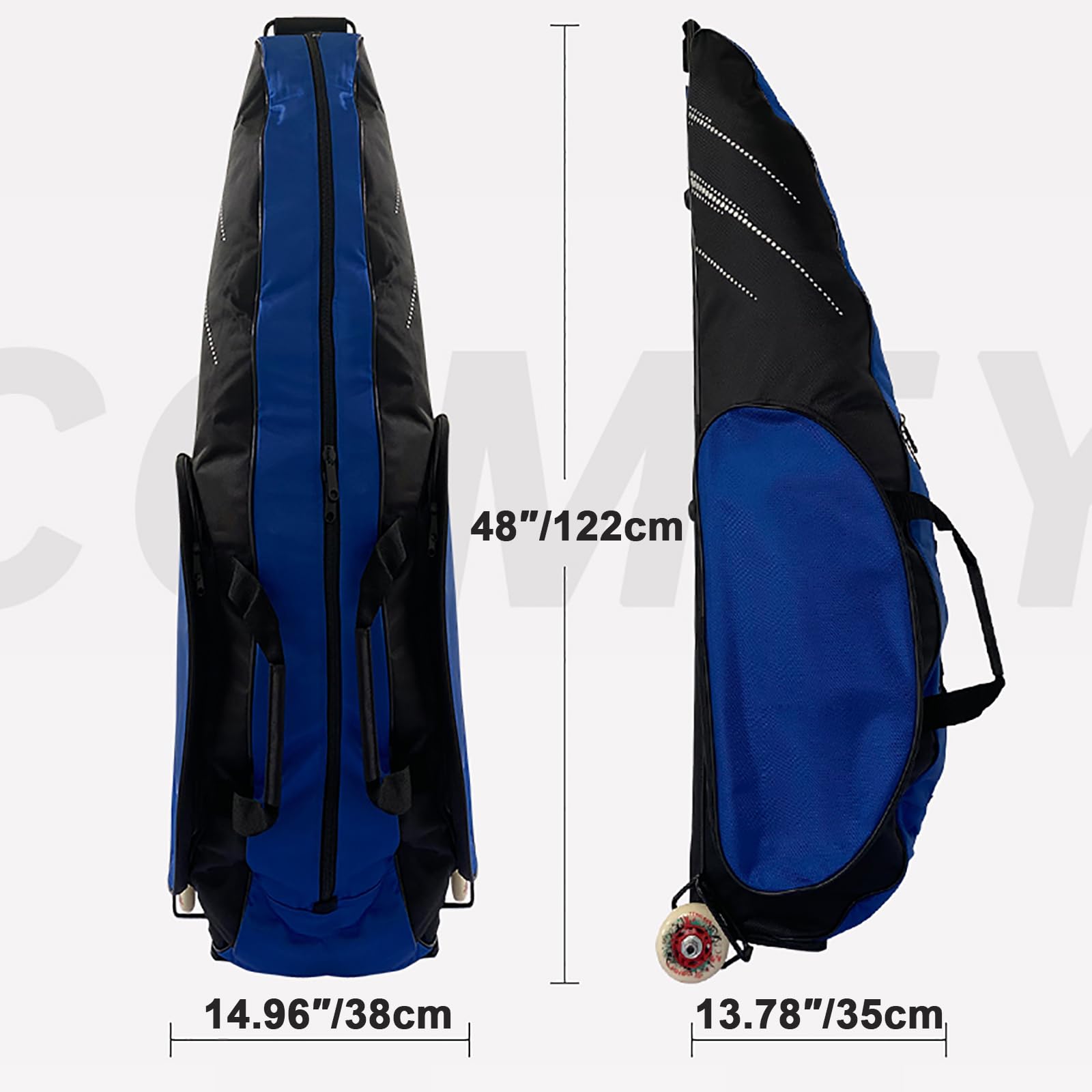 Extra Large Fencing Sword Bag with Wheels - Portable Roller Bag for Epee, Saber & Foil - Heavy Duty Fencing Equipment Storage with Draw-bar - Perfect for Tournaments, Practice & Travel