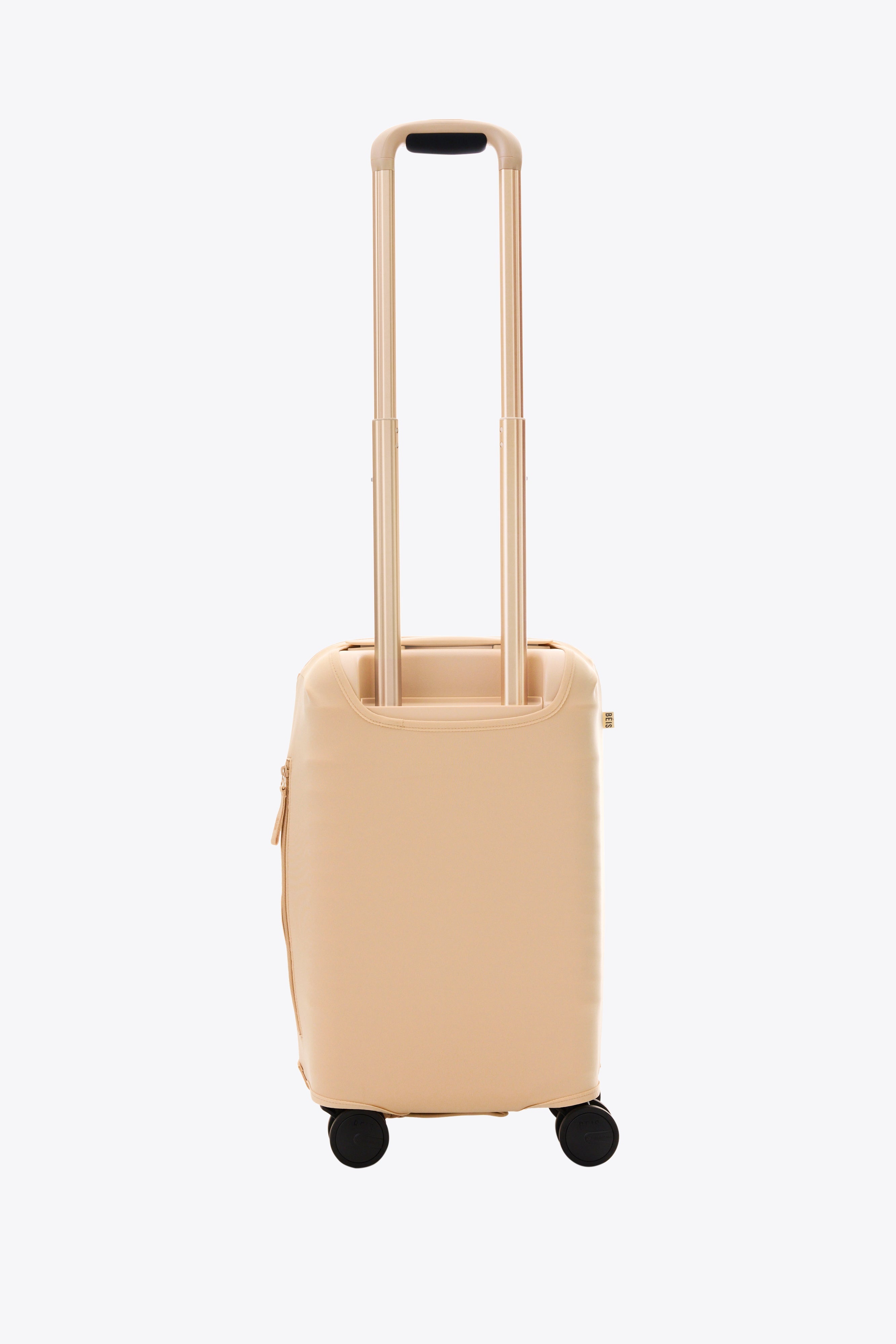 Beige Small Carry On Luggage Cover - Waterproof & Lightweight Travel Suitcase Protector for Airplane, Business Trips & Weekend Getaways