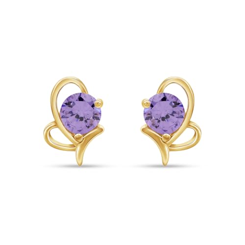 Yellow Gold Plated Silver- Simulated Alexandrite