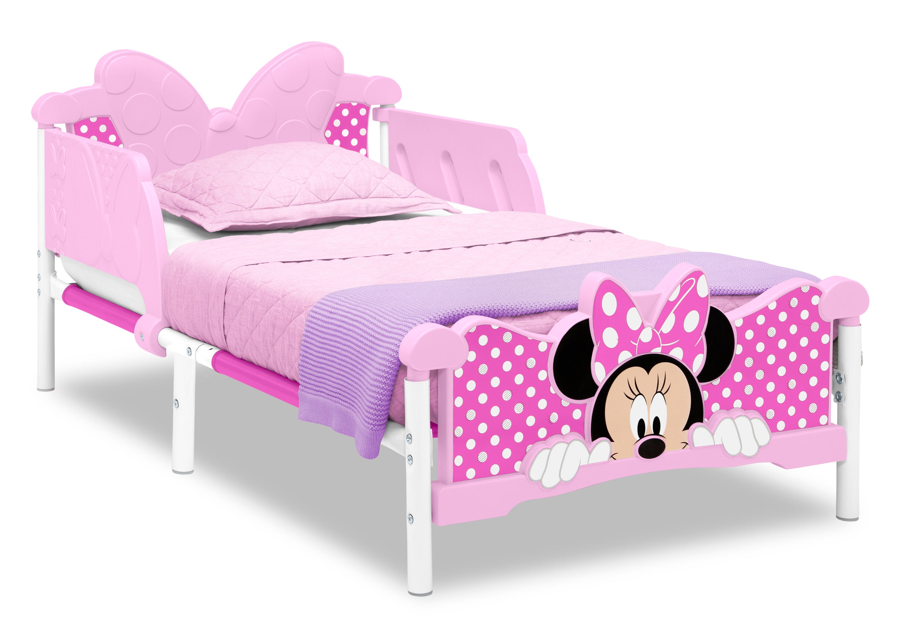 Minnie Mouse 3D Toddler Bed for Girls - Disney Princess Themed Kids Furniture - Perfect for Nursery, Bedroom & Playroom Decor
