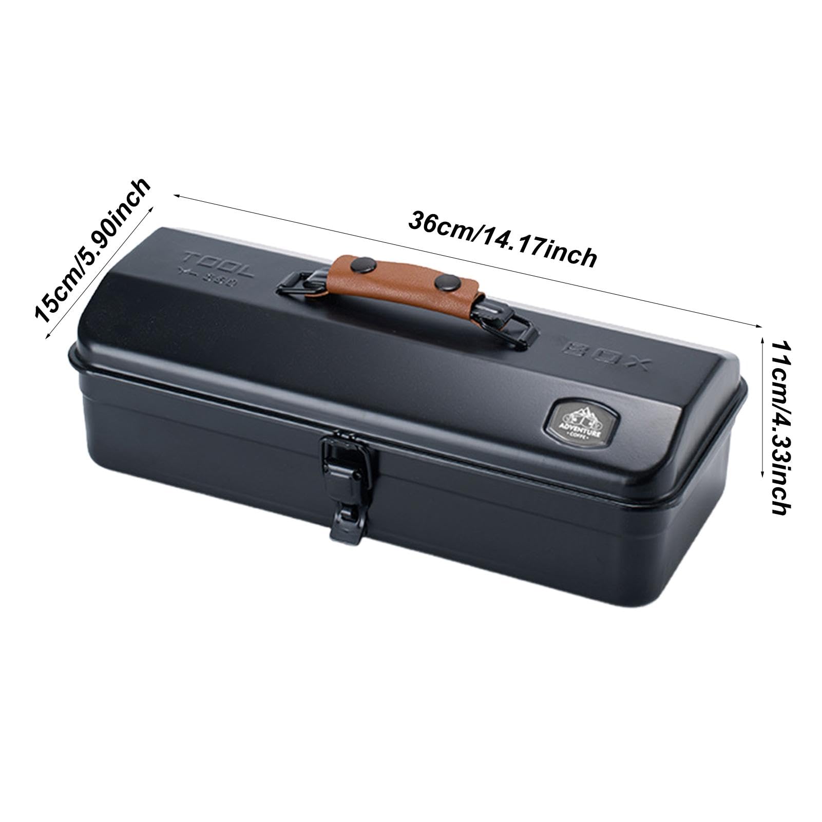 Durable Portable Metal Tool Box with Hip Roof - Heavy Duty Iron Storage Box for Camping, Outdoor & DIY Projects - Perfect for Tools, Gear & Equipment Organization