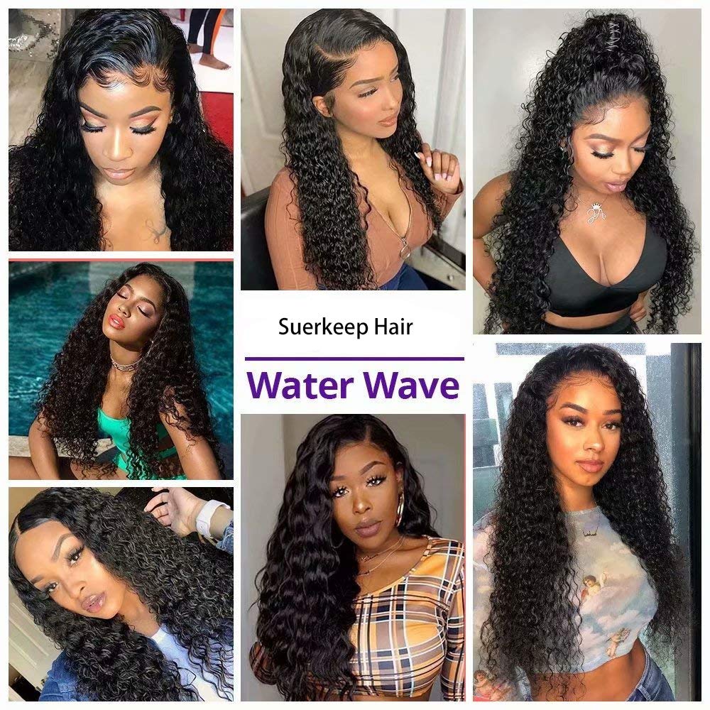 Glueless Water Wave Lace Frontal Wig - 16