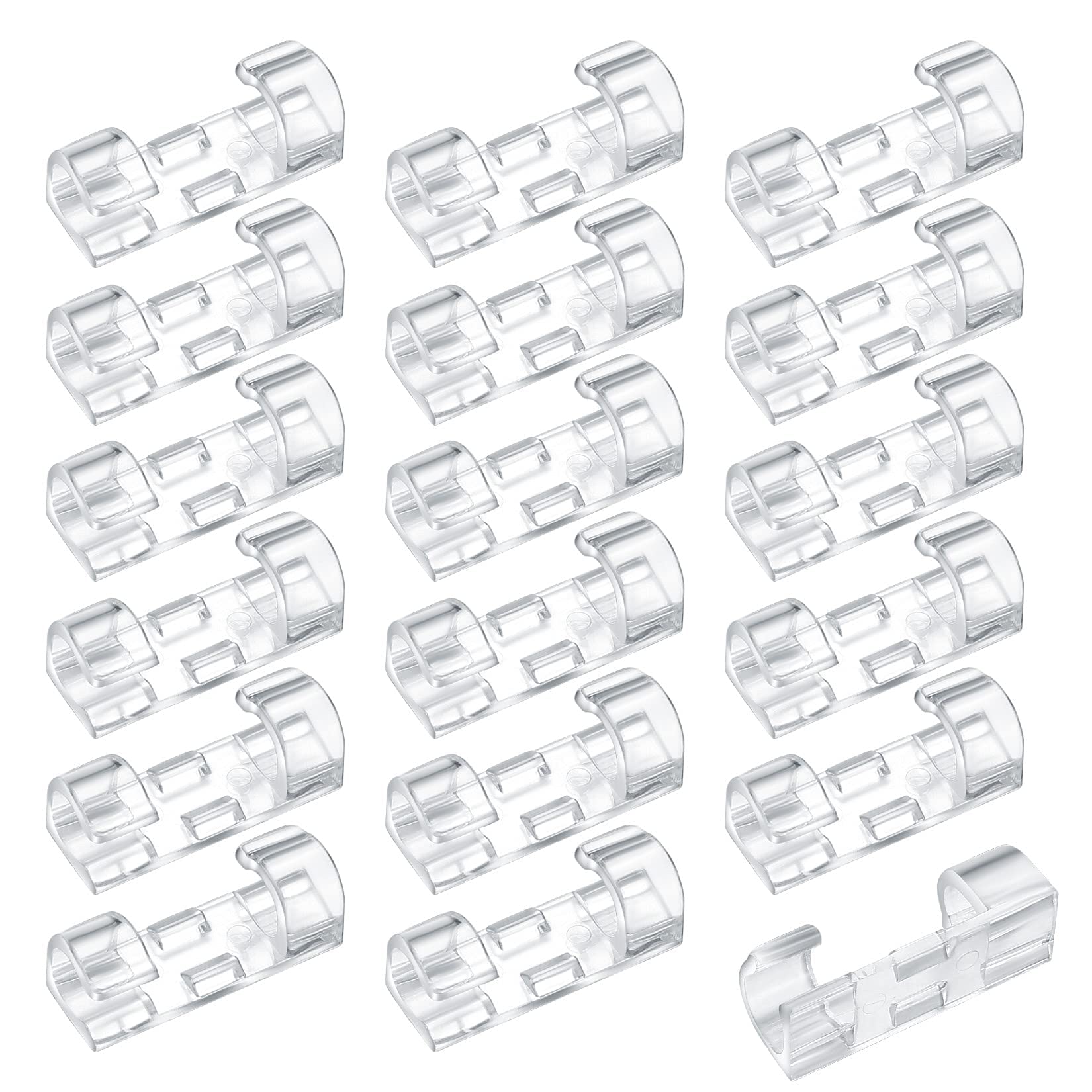 120 Pcs Clear Adhesive Cable Clips - Strong Cord Organizer & Wire Holder for Home Office Car Desk - Perfect for TV, PC, Laptop, Ethernet Cable Management (Cable Clips, Cord Clips, Wire Management) - Organize Wires Under Desk, Behind TV & in Car