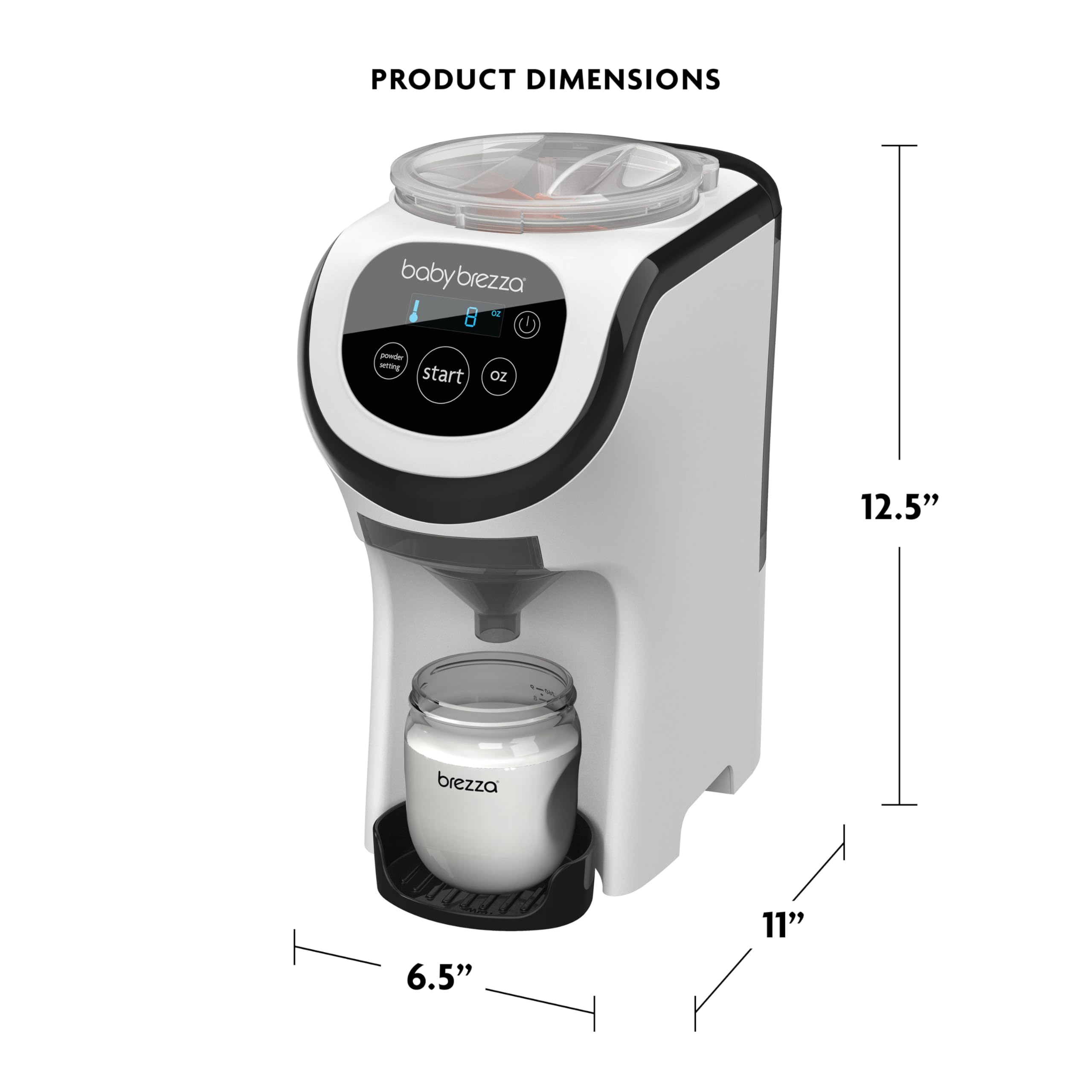 Baby Brezza Formula Pro Mini Portable Baby Formula Mixer Machine - Compact & Travel-Friendly for Small Spaces - Perfect Bottle Maker for Infants On The Go (White) - Ideal for Home, Travel, Daycare & Quick Feeding