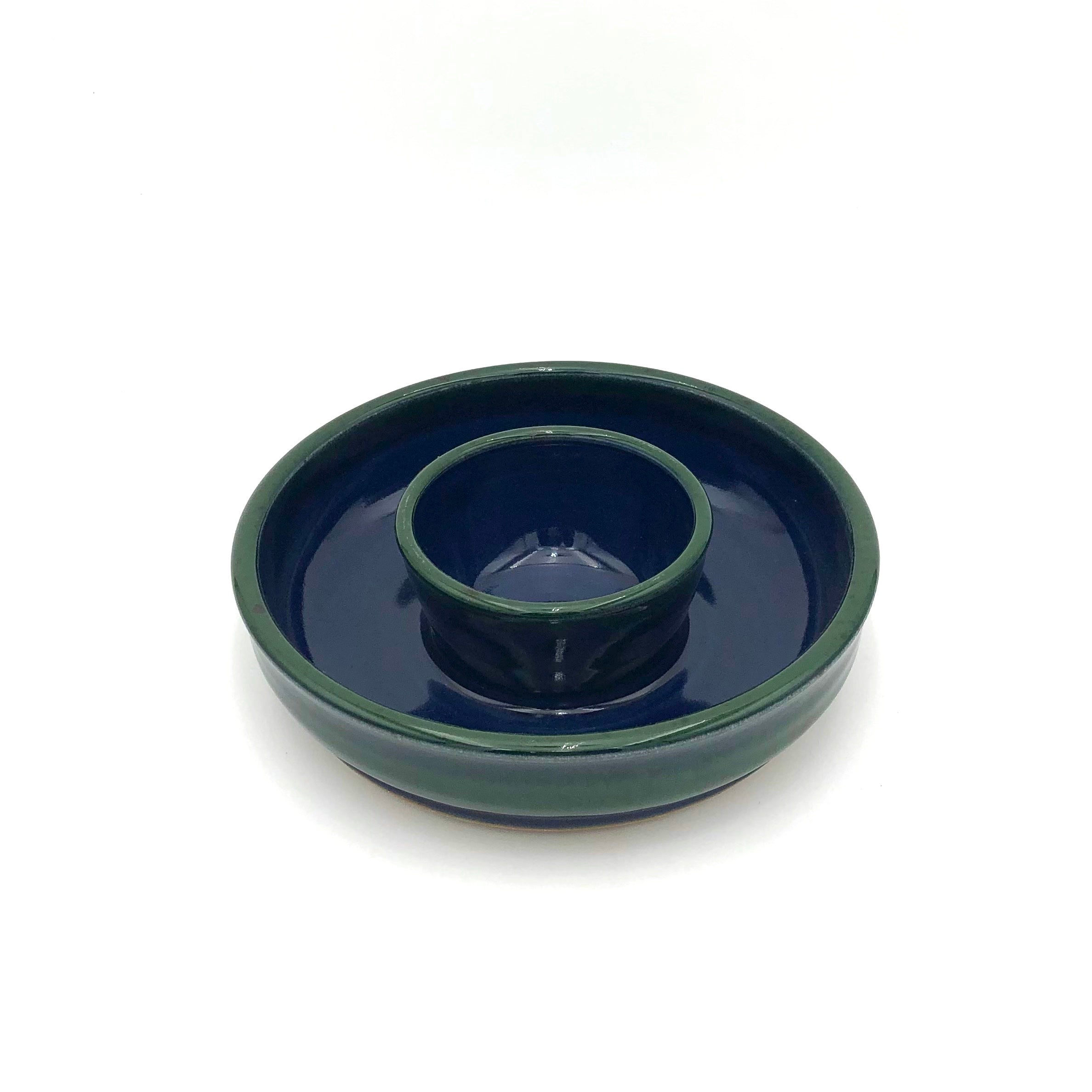 Coburn Small Chip and Dip Bowl Set - Blue & Green - Perfect for Parties, Snacks, and Entertaining