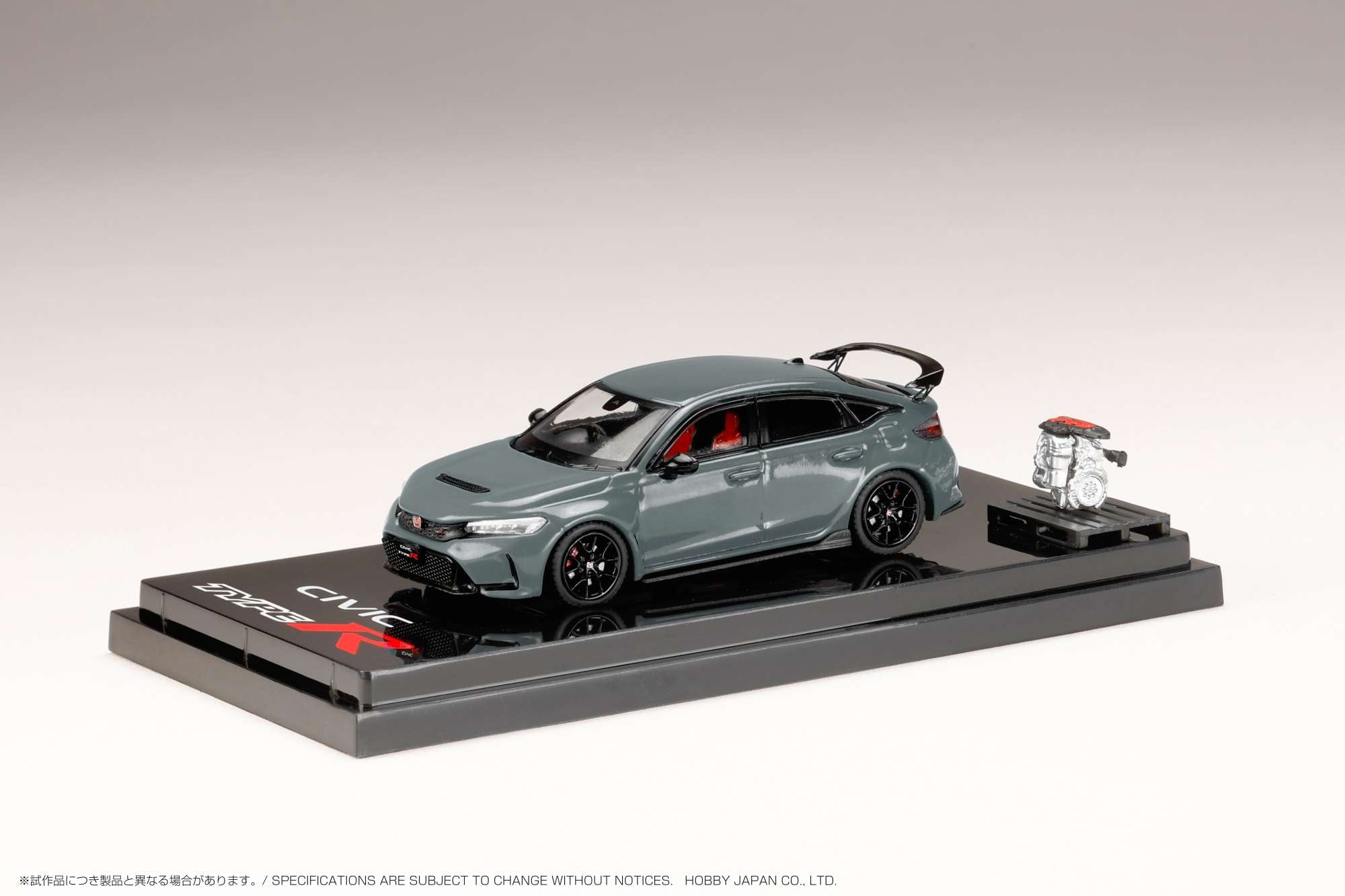 1:64 Honda Civic Type R (FL5) Diecast Model Car with Detailed Engine Display - Sonic Gray Pearl - Perfect for Collectors, Display, and Racing Enthusiasts