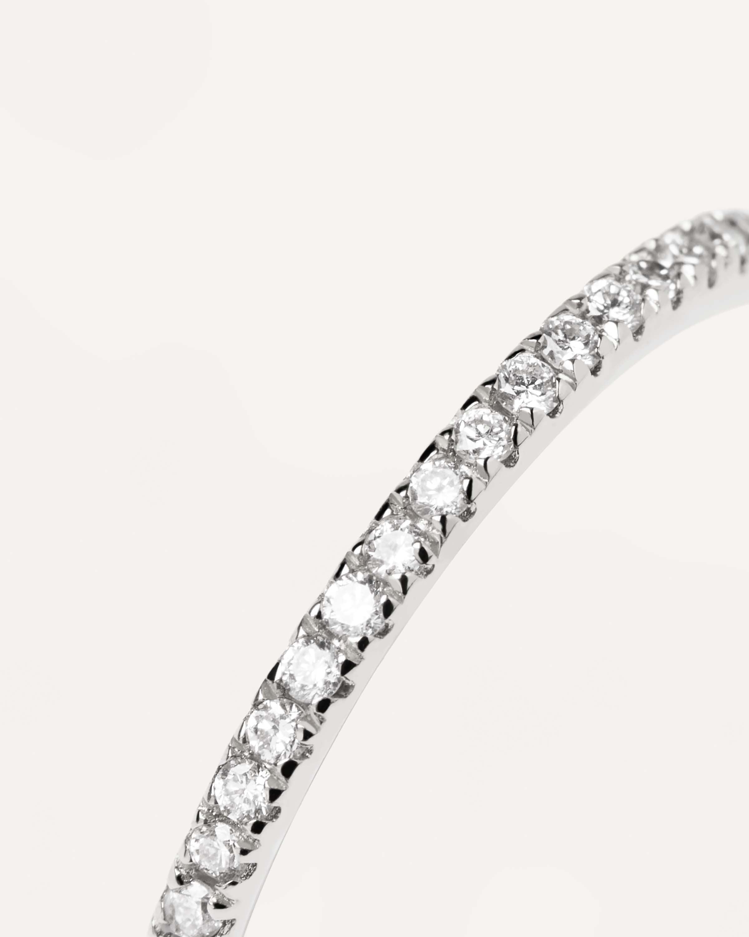 Elegant White Gold Diamond Eternity Mini Ring for Women - Perfect for Weddings, Anniversaries & Special Occasions