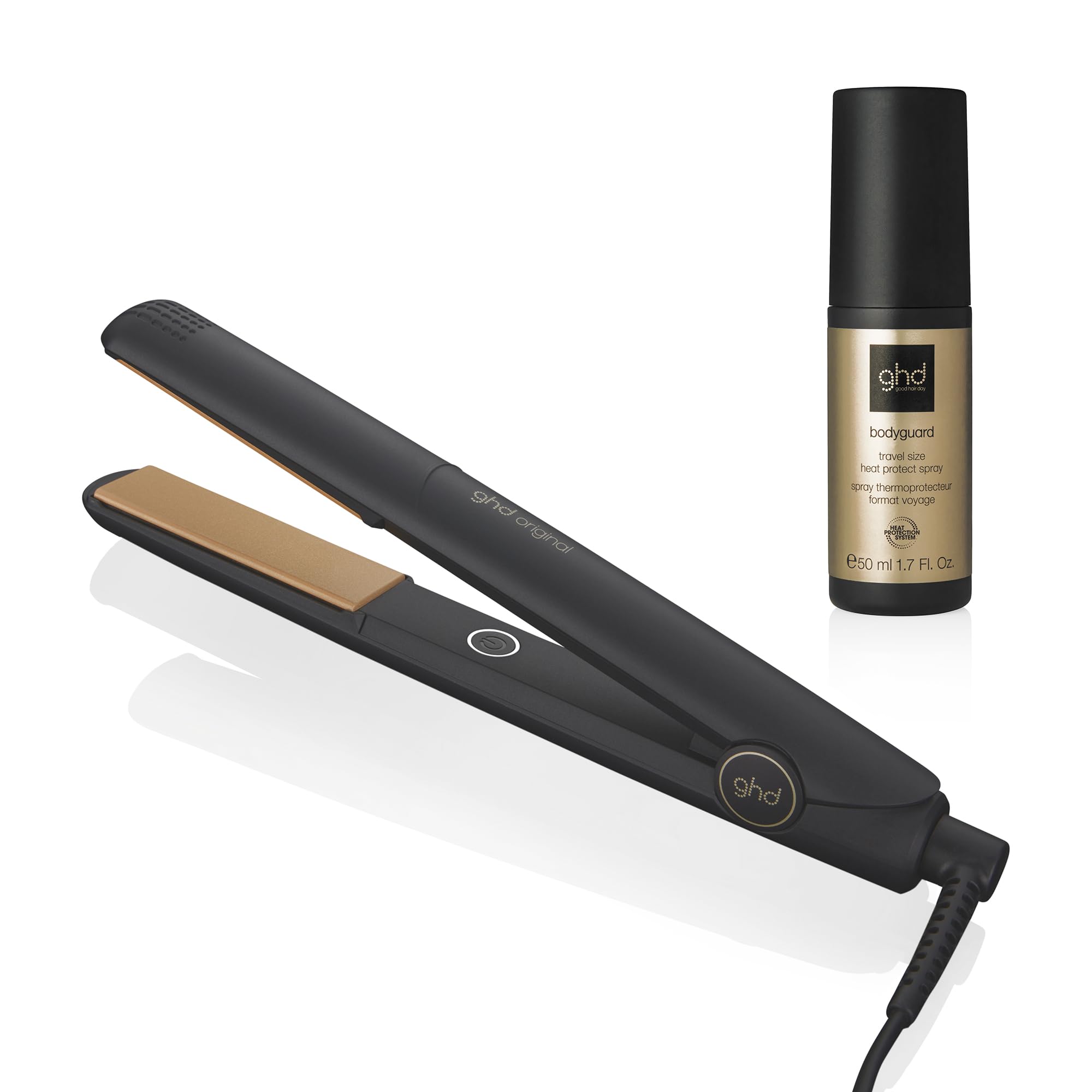 ghd Original Styler - 1 Inch Professional Flat Iron Hair Straightener with Ceramic Heat Technology | Salon-Quality Styling at Optimal Temperature | Prevents Heat Damage | Perfect for Home Use, Travel & Salon Styling